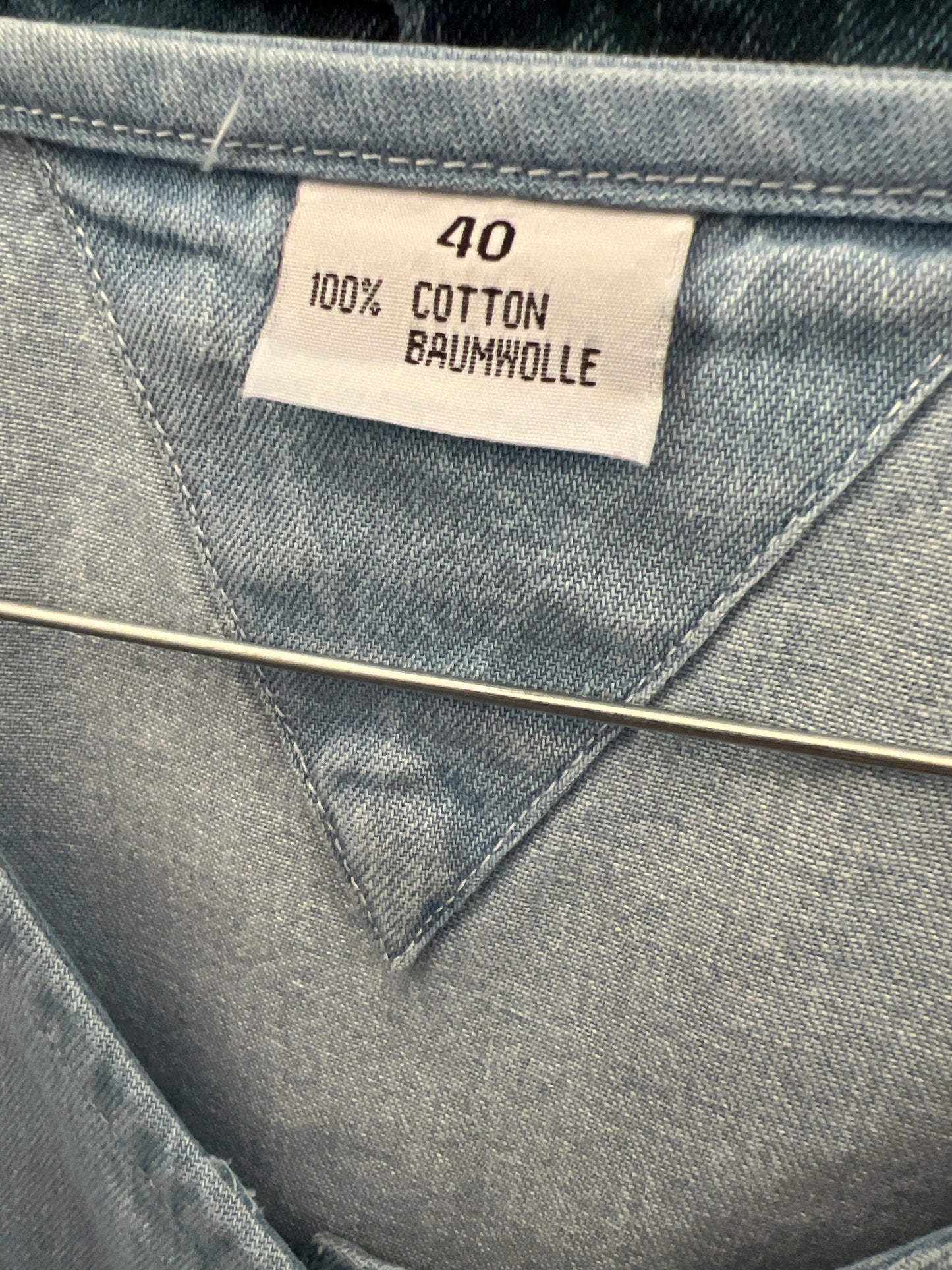 Top din jeans moale de bumbac light wash