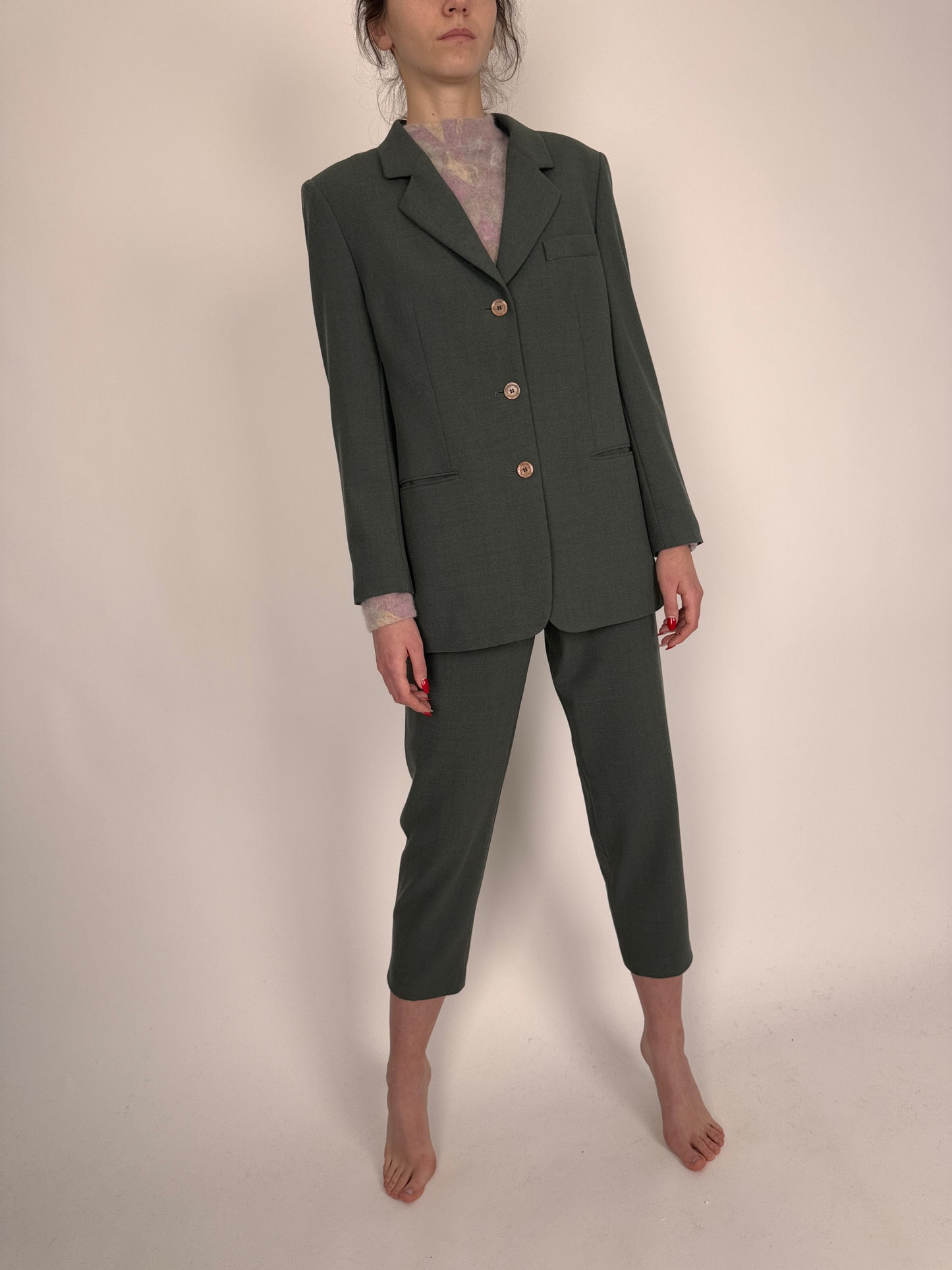 Costum vintage premium Delmod din lana extrafina strech