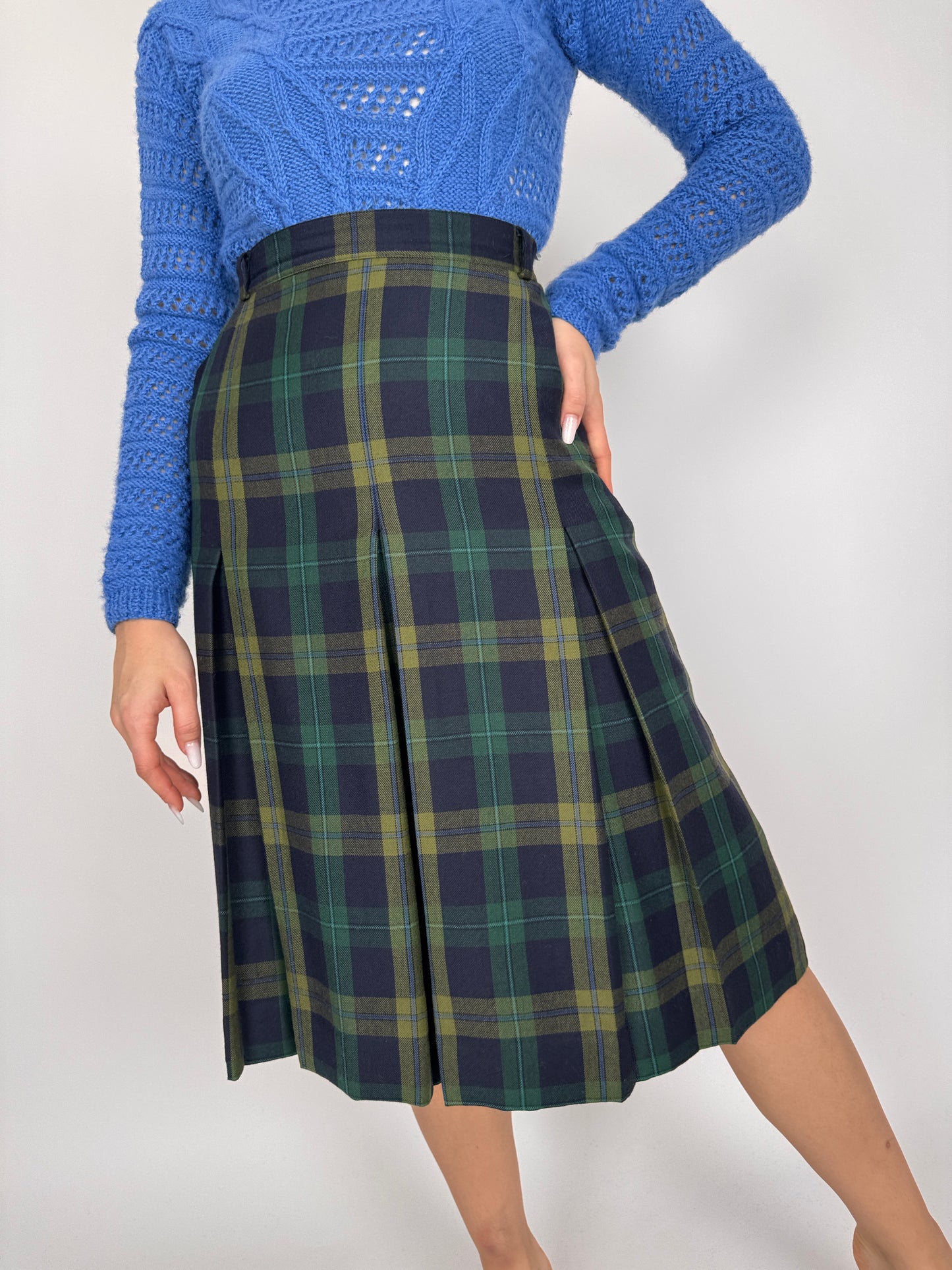 Fustă din Tartan extrafin din mix de lana în nuanțe superbe