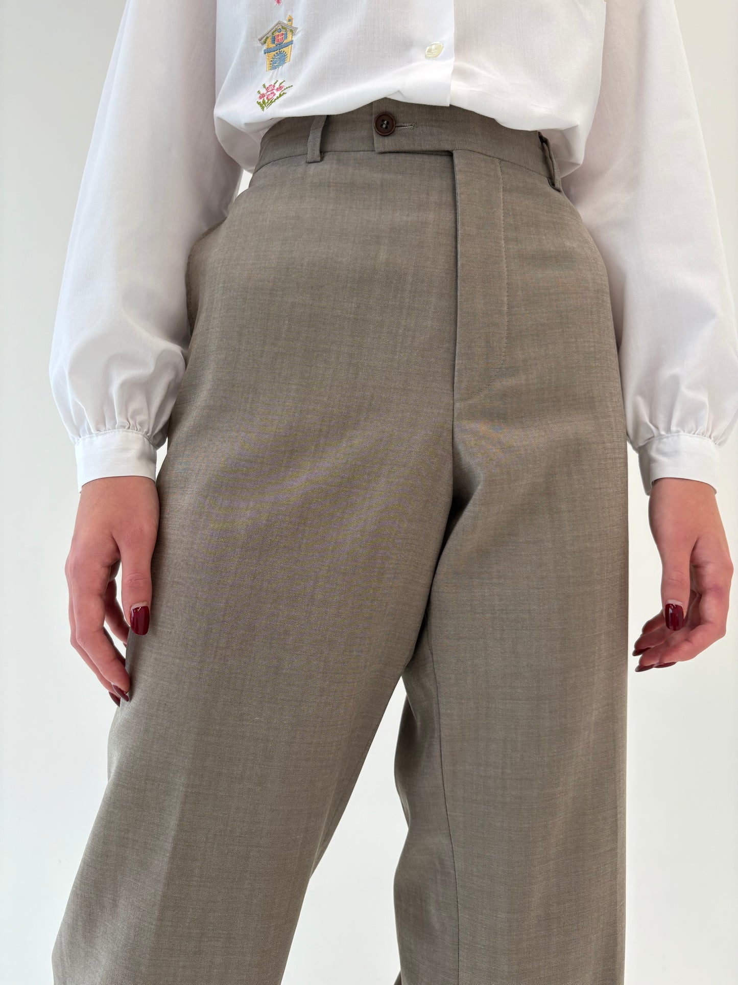 Costum luxury Feraud grej din lana extrafina tall