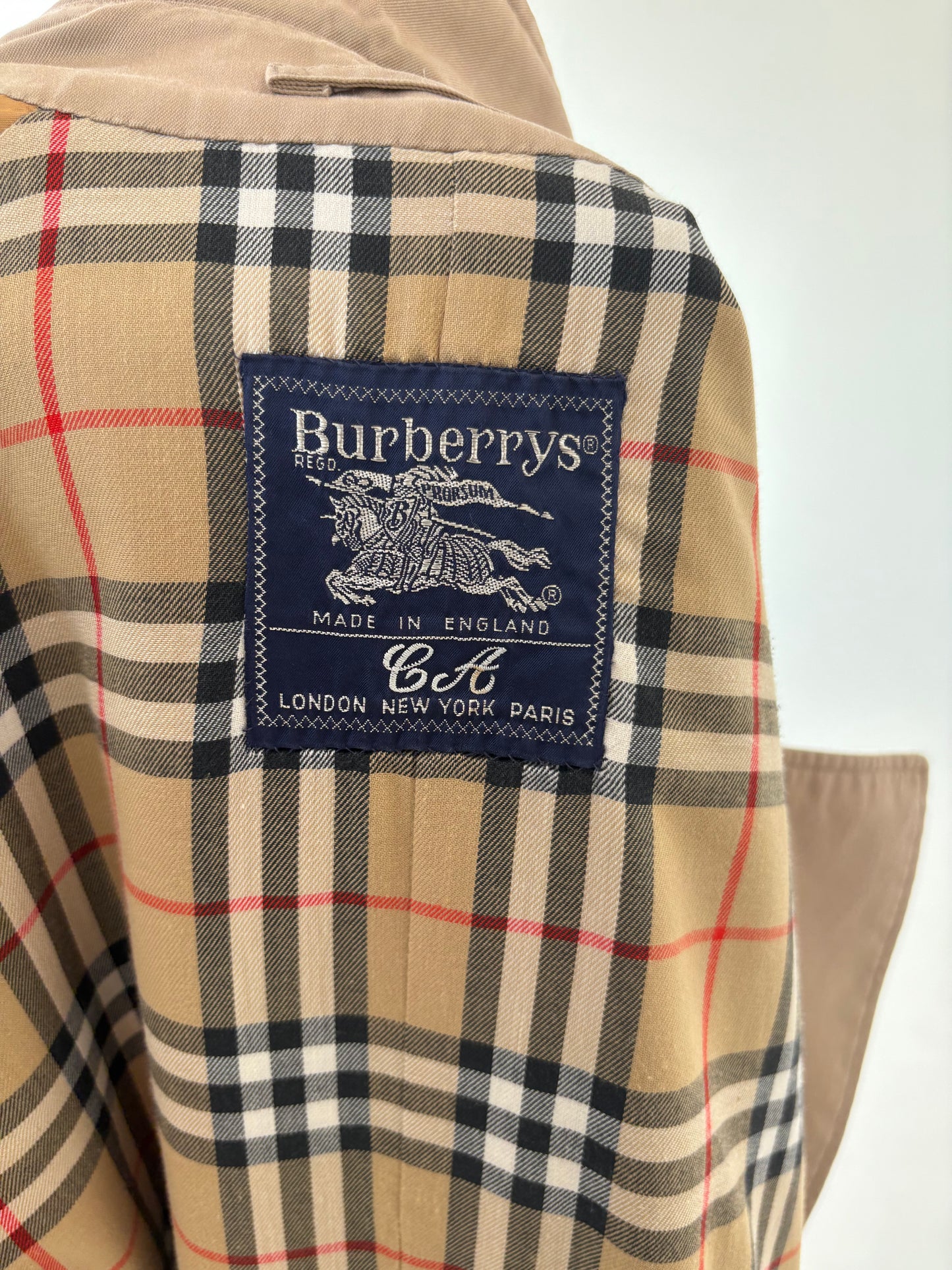 Trench vintage Burberry camel din gabardină