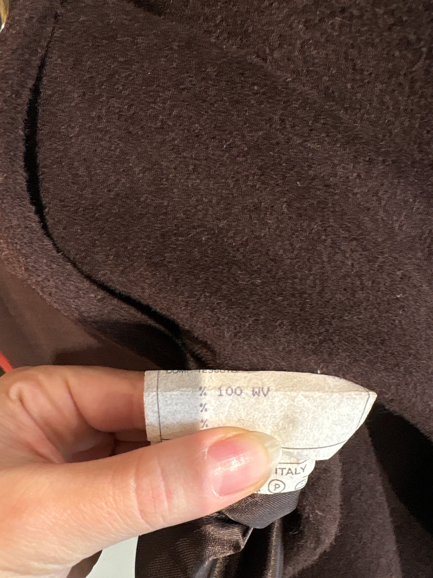 Palton italian din stofă luxury chocolate brown din lana merino extrafina