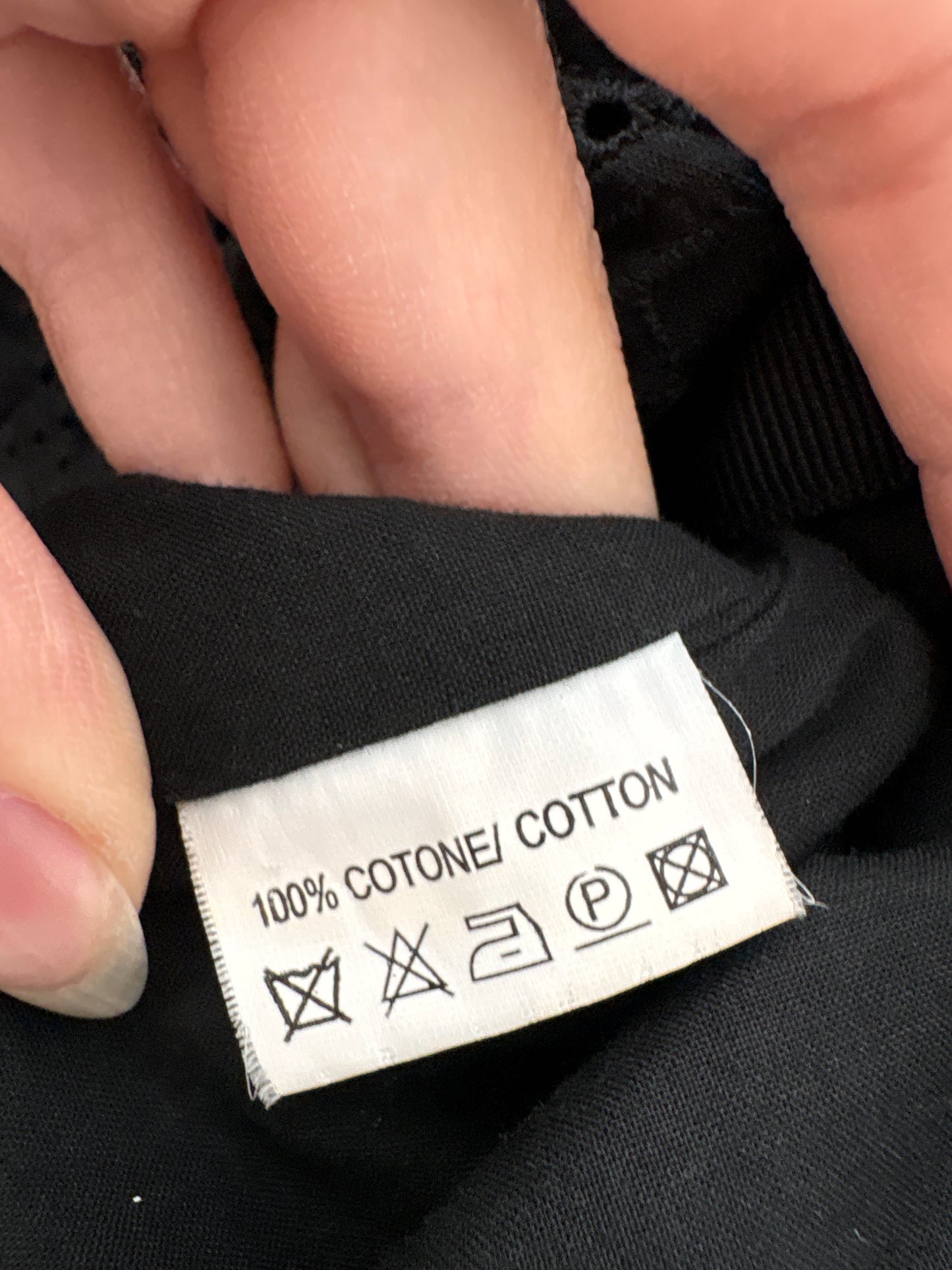 Sacou negru cambrat Luisa Spagnoli din pânză de bumbac integral cu broderie anglaise