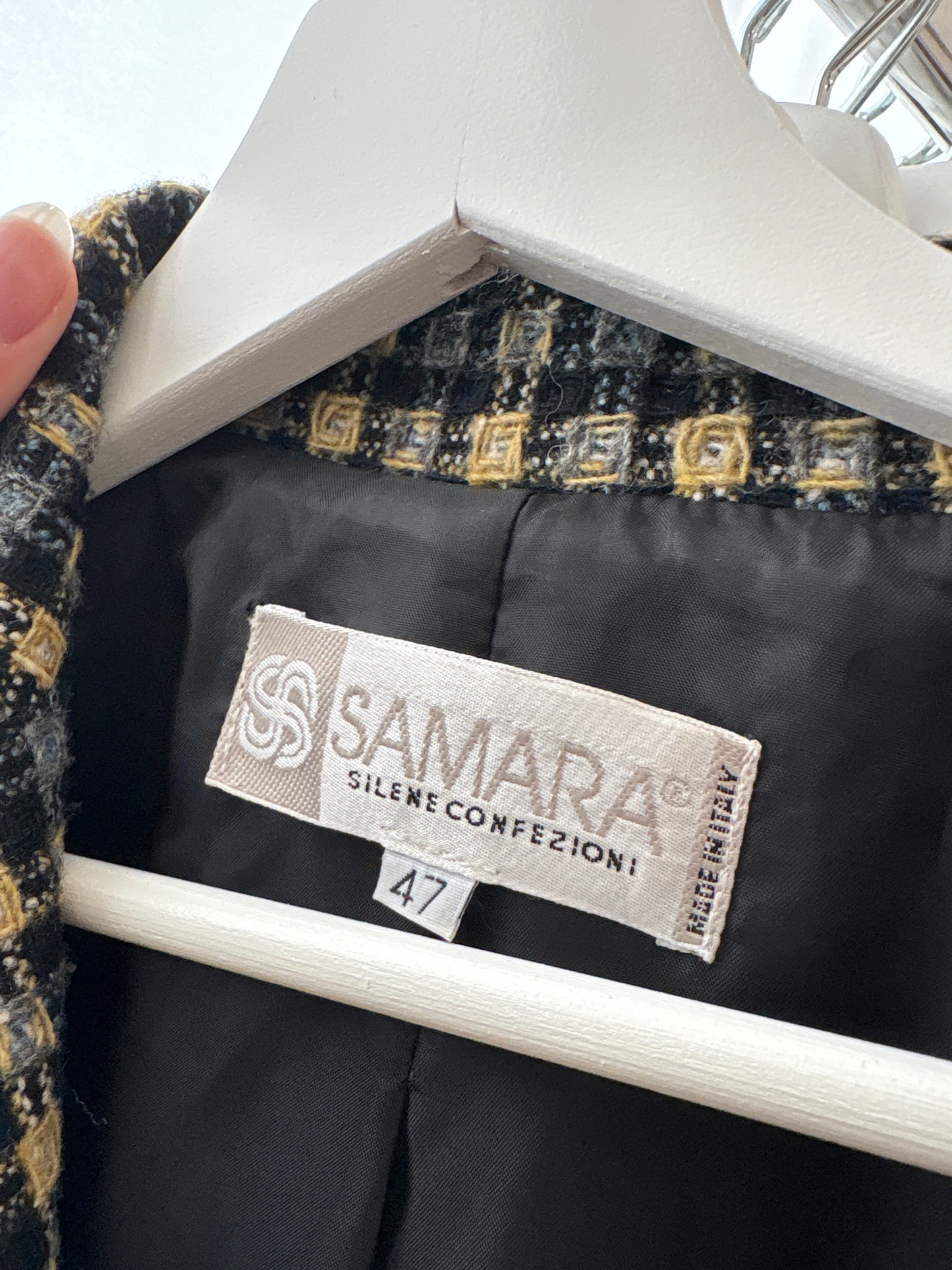 Sacou din tweed gros premium excepțional în culori neutre