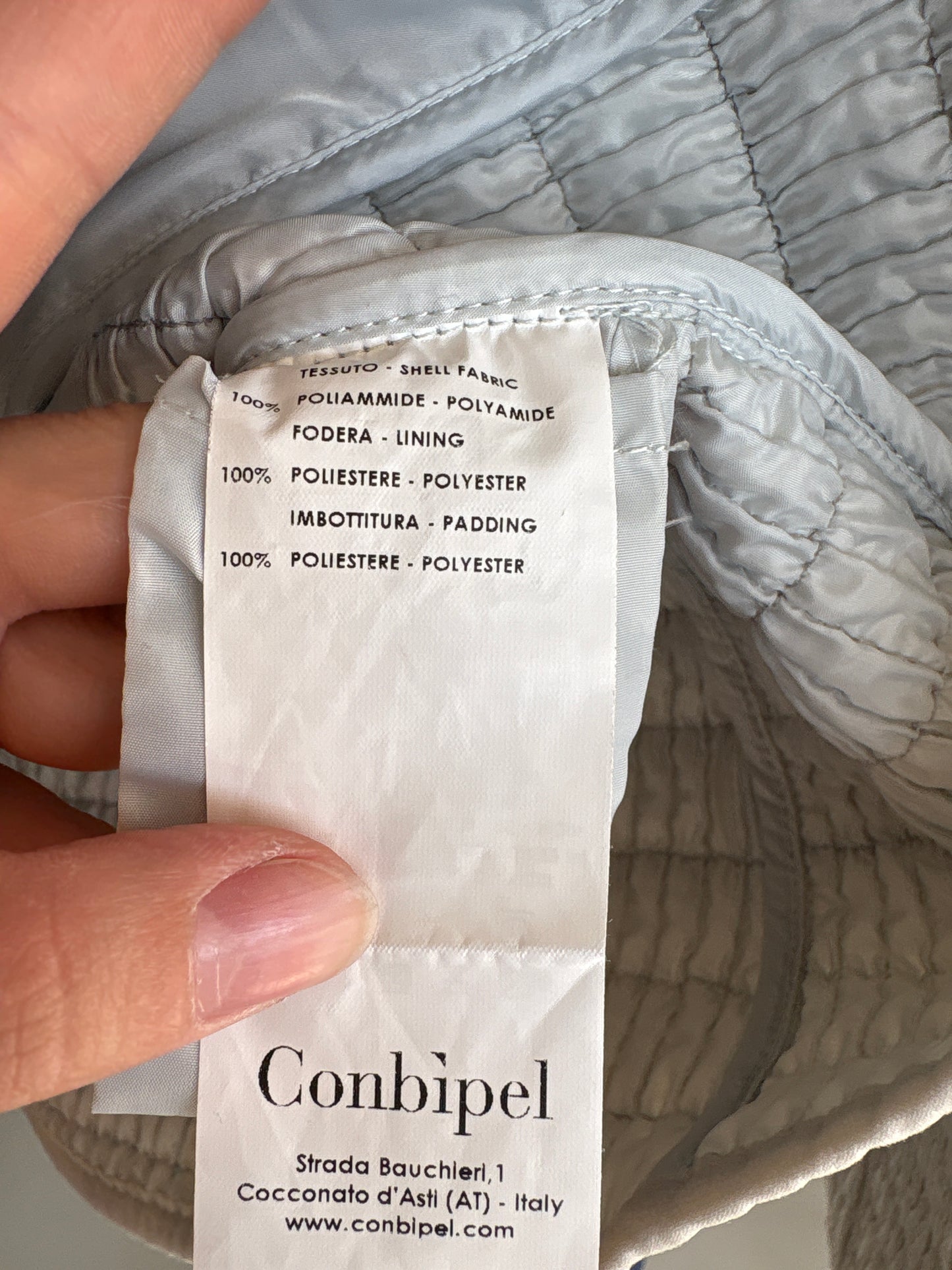 Jacheta premium italiană silver gray cambrata și matlasata impermeabilă