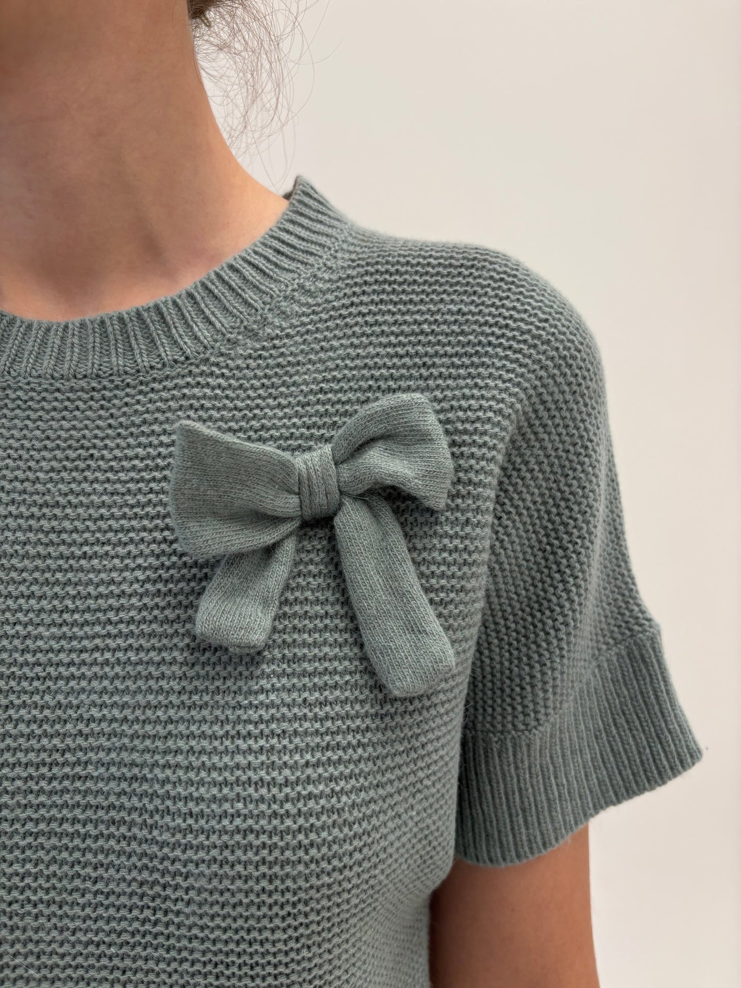 Top Sage green luxury din lana extrafina de gramaj mare