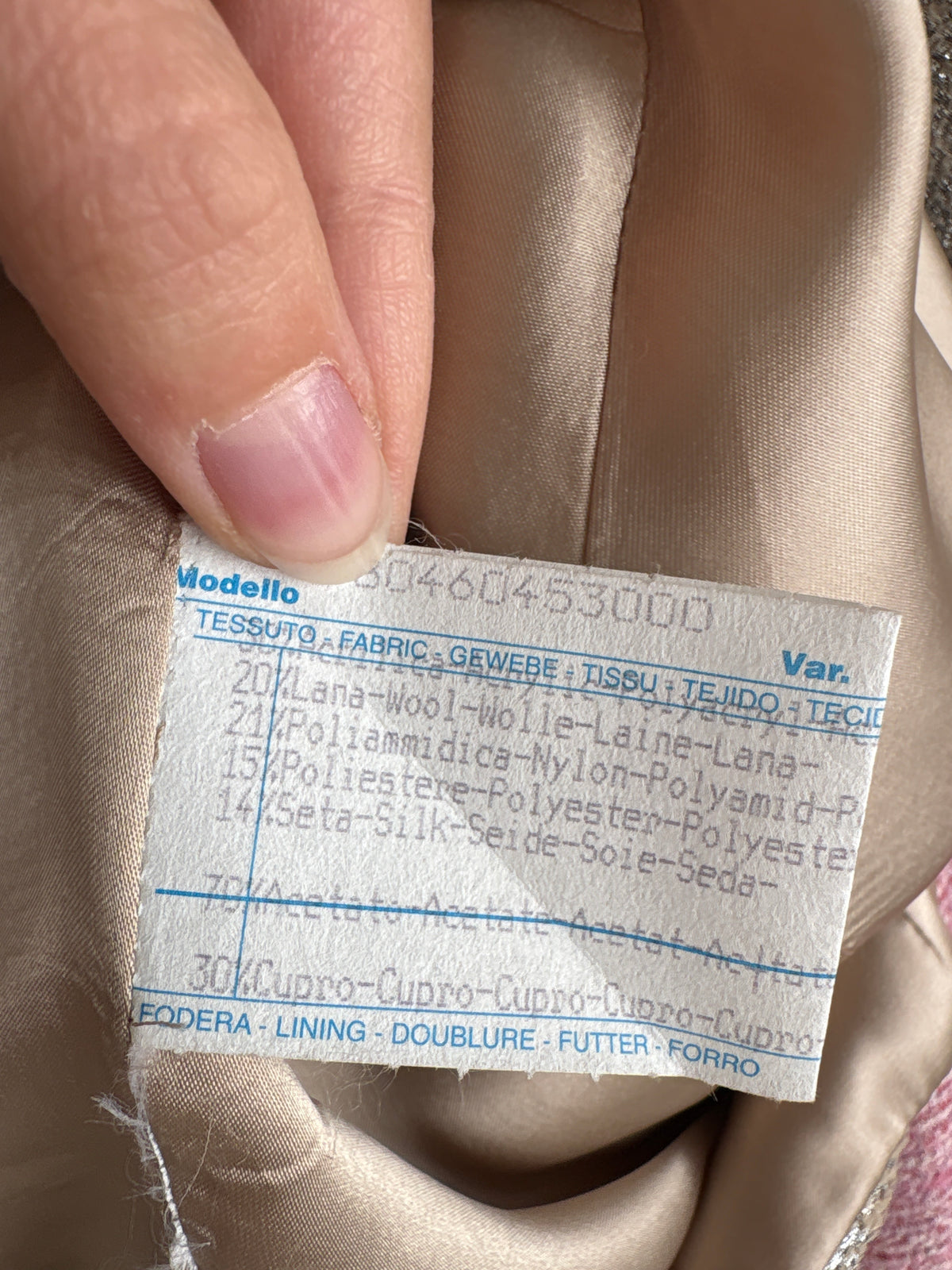 Sacou gama Max Mara din tweed de lana cu mătase naturală muted silver în croi de ani 60