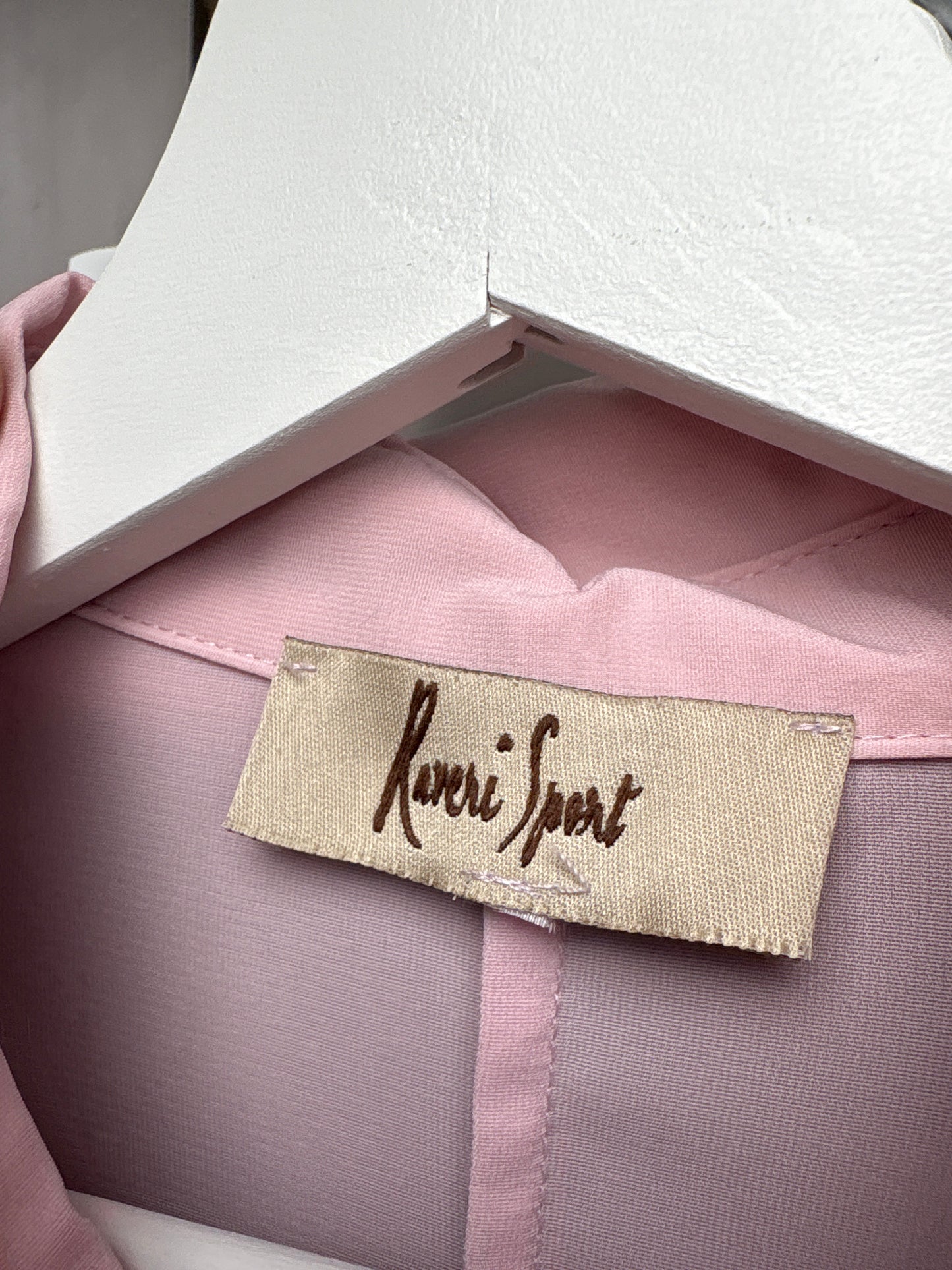 Cămașa vintage cu eșarfă detașabilă powder pink