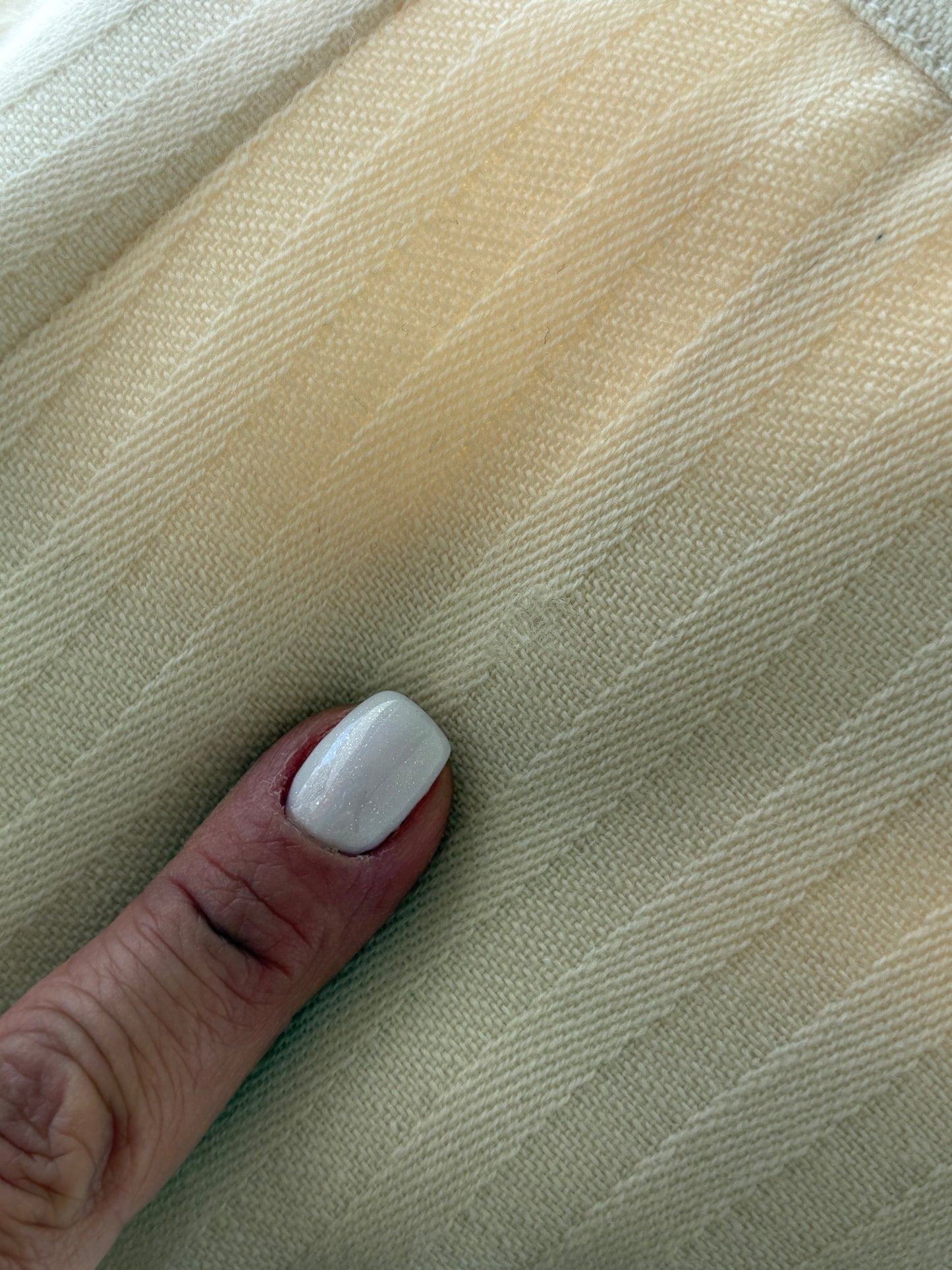 Fustă conică cu talie ultra înaltă ivoire din lana extrafina texturată