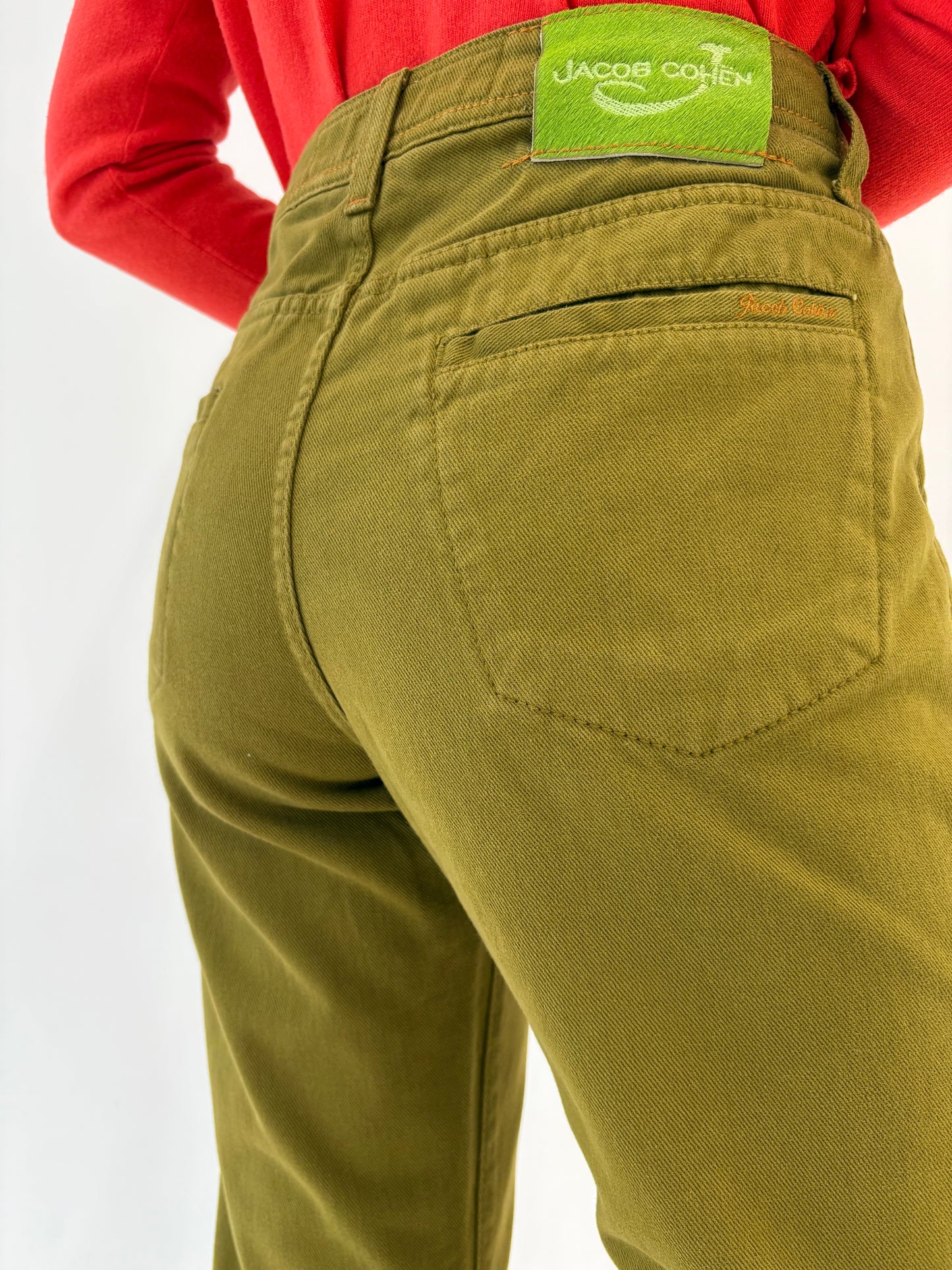 Jeans de brand luxury Jacob Cohen straight leg seaweed green