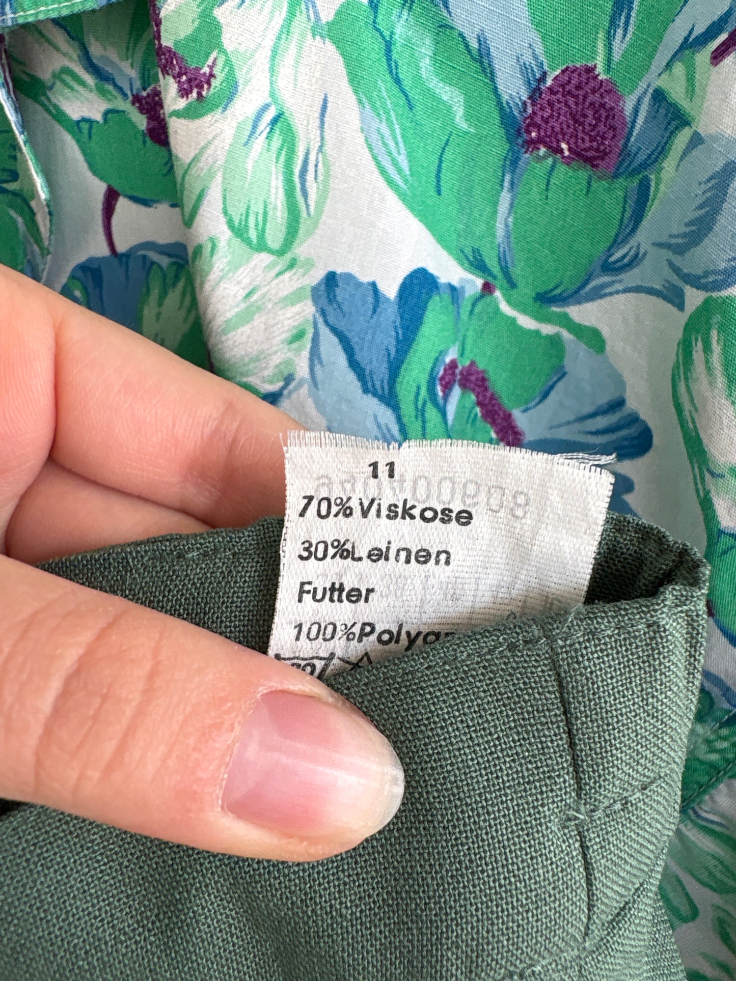Fustă vintage din pânză cu talie ultra marcată înaltă forest green