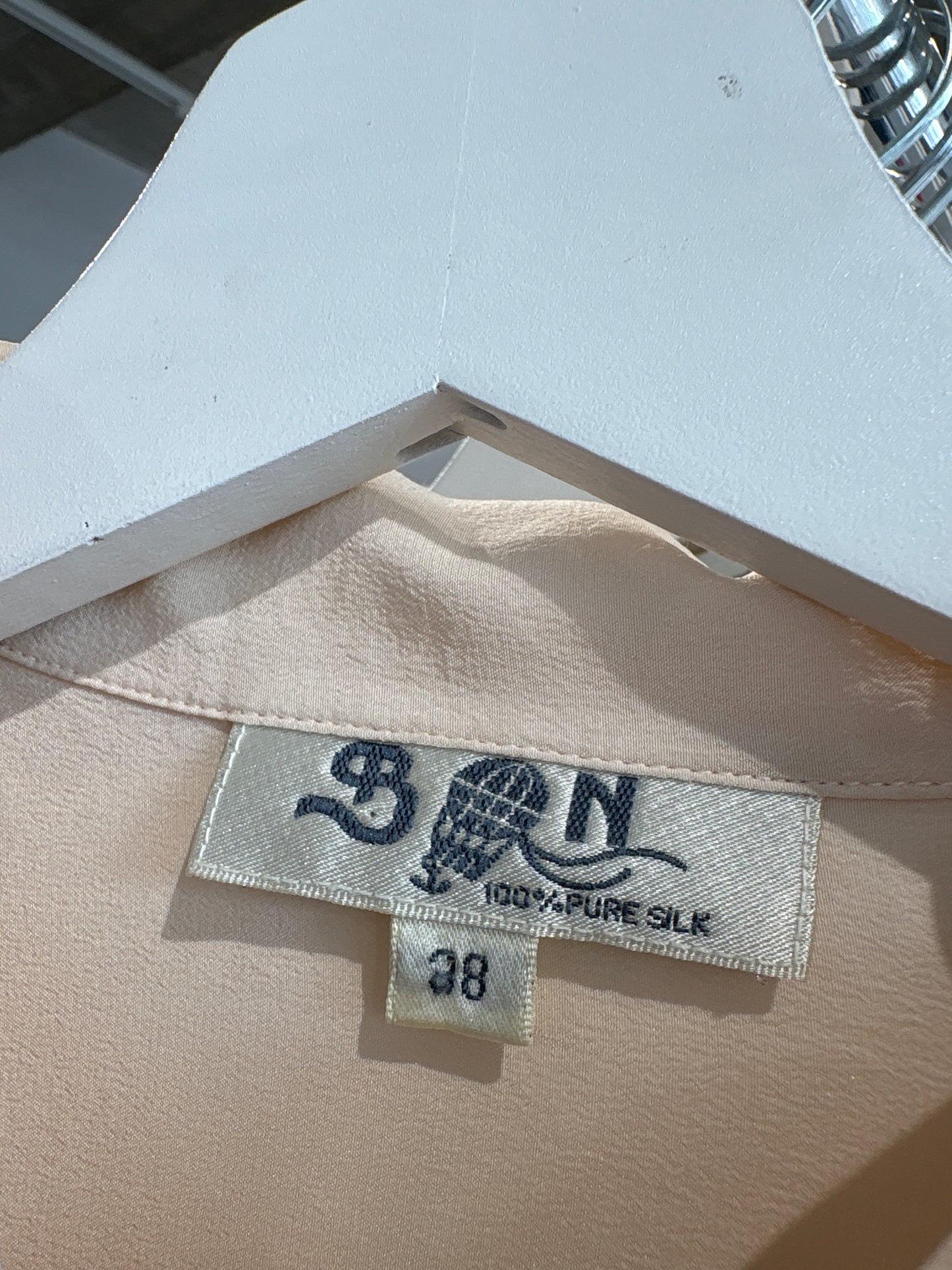 Cămașa vintage off white din mătase naturală