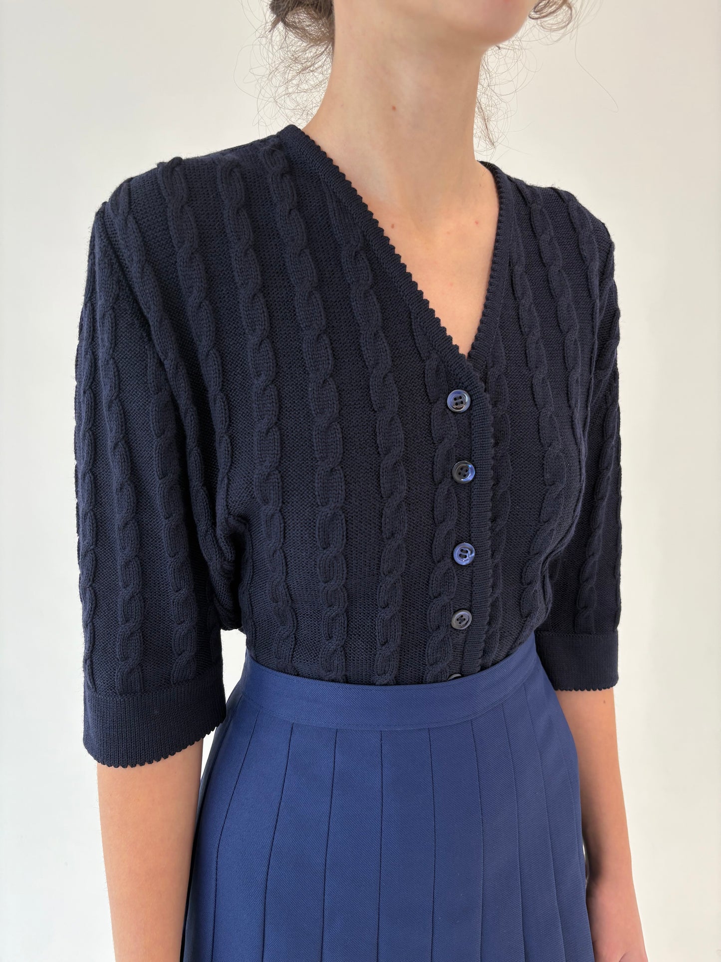 Top italian de gramaj mare din lana merino extrafina cu torsade