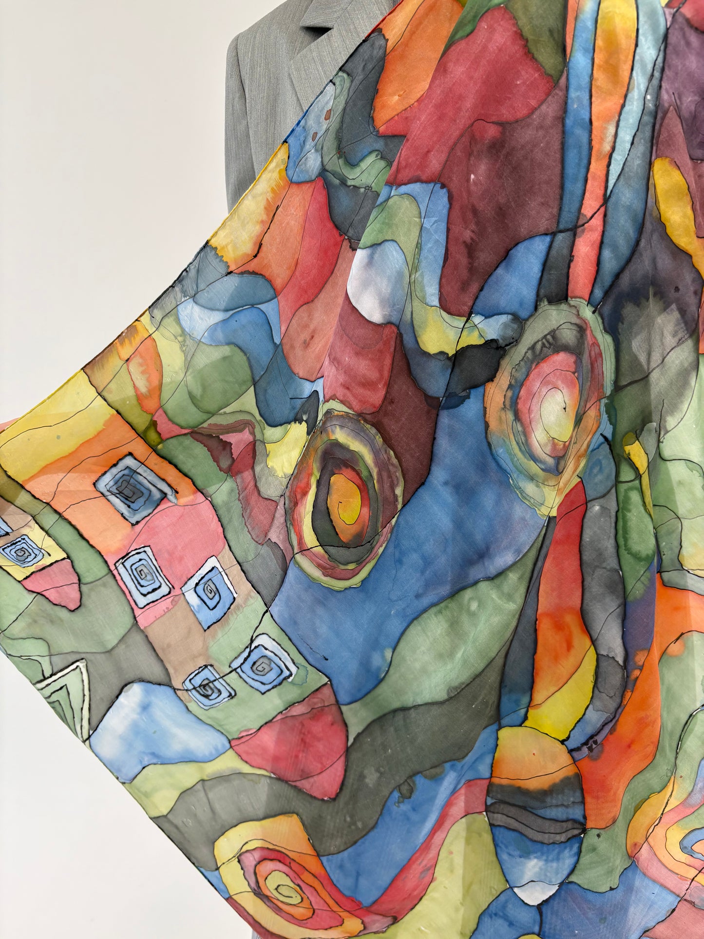 Eșarfă din mătase naturală cu print ‘Picasso ‘