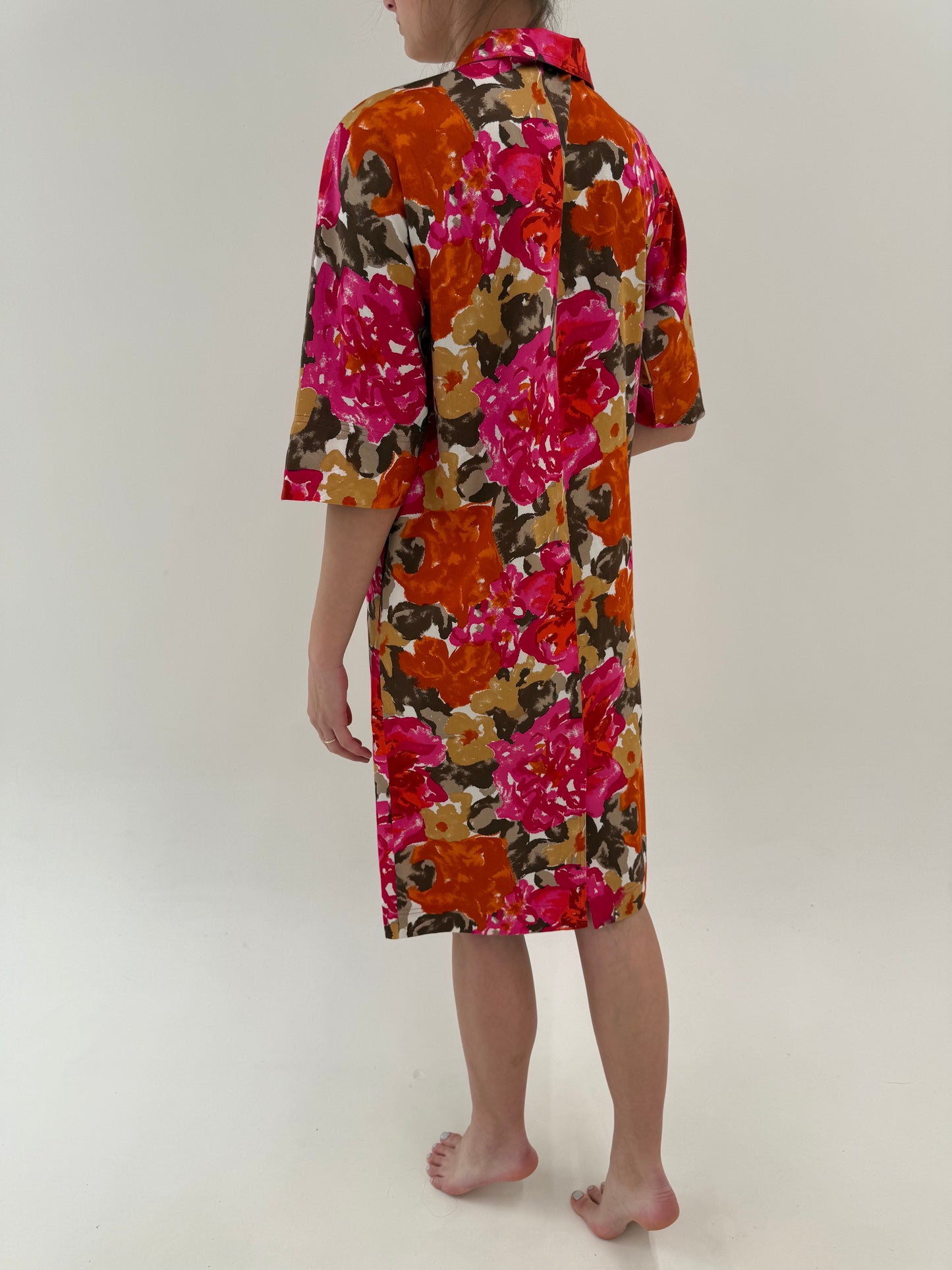Robe chemise vintage italiană din bumbac premium în culori tari cu buzunare