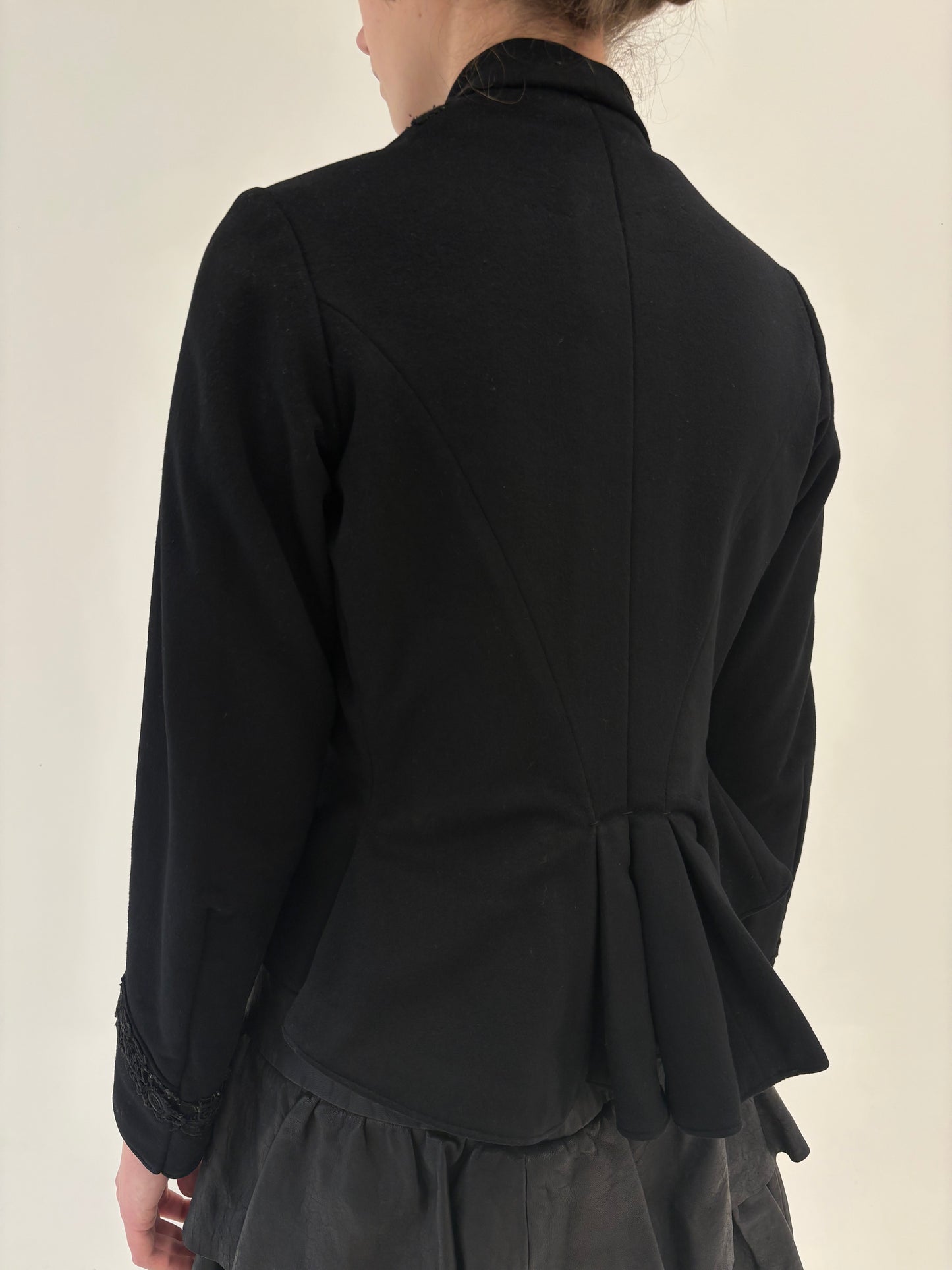 Tailleur antique de colecție sfârșit de secol XIX din lana groasă cambrat