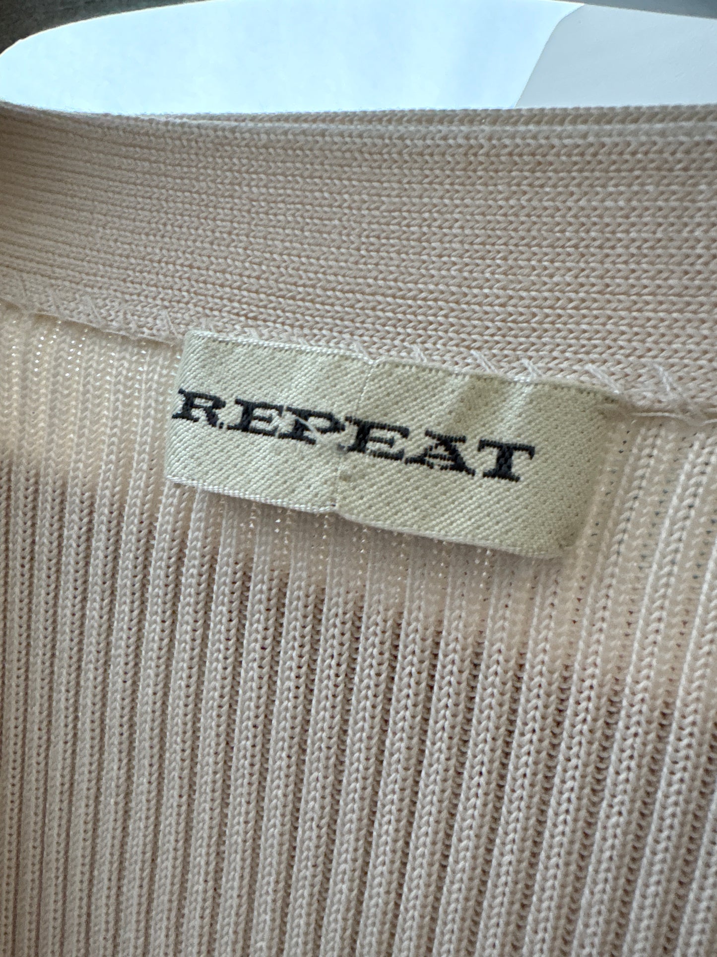 Cardigan din jerse ribbed de mătase naturală