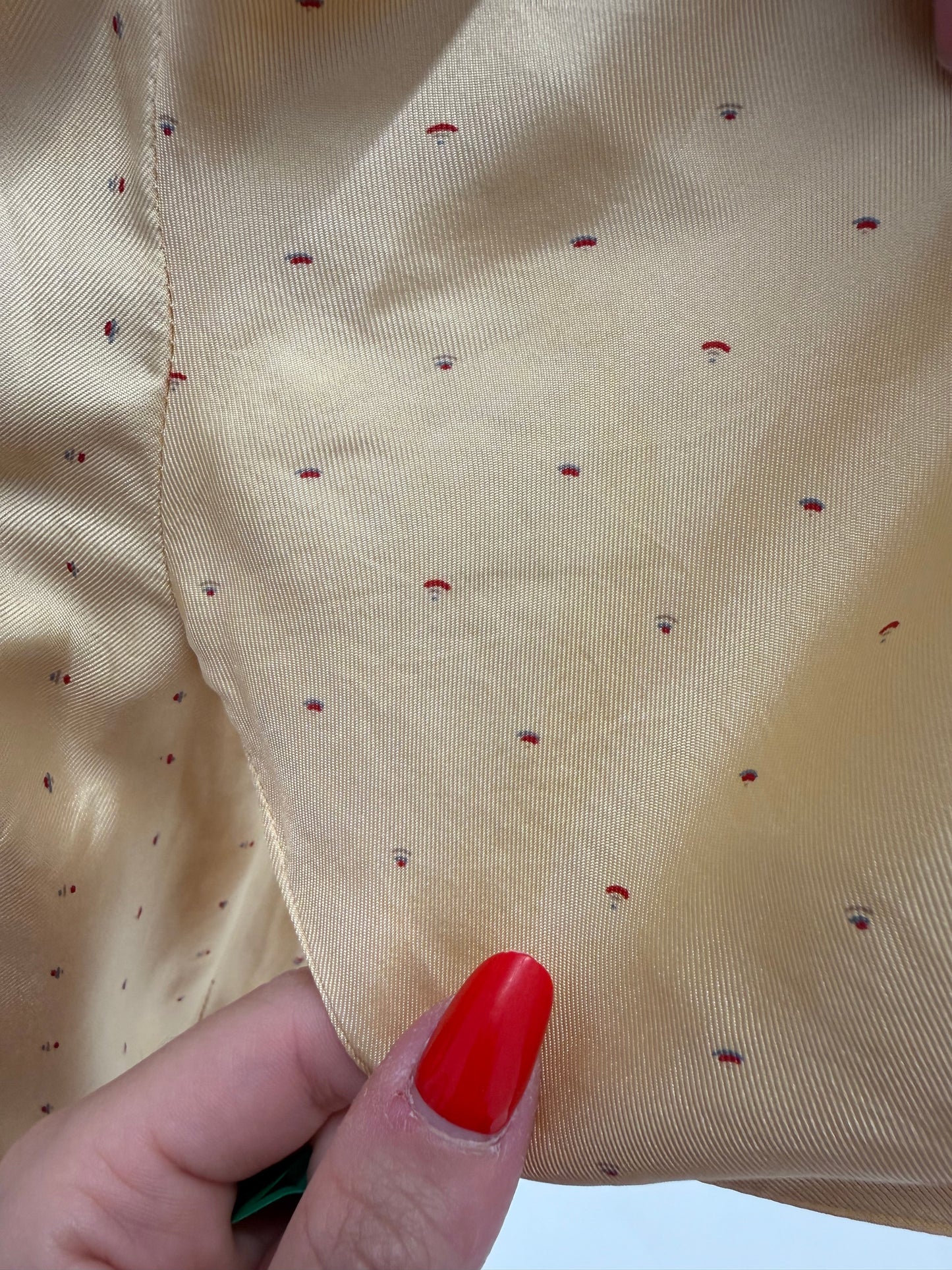 Rochie vintage cu buline din mătase naturală cu talie ultra înaltă elastică