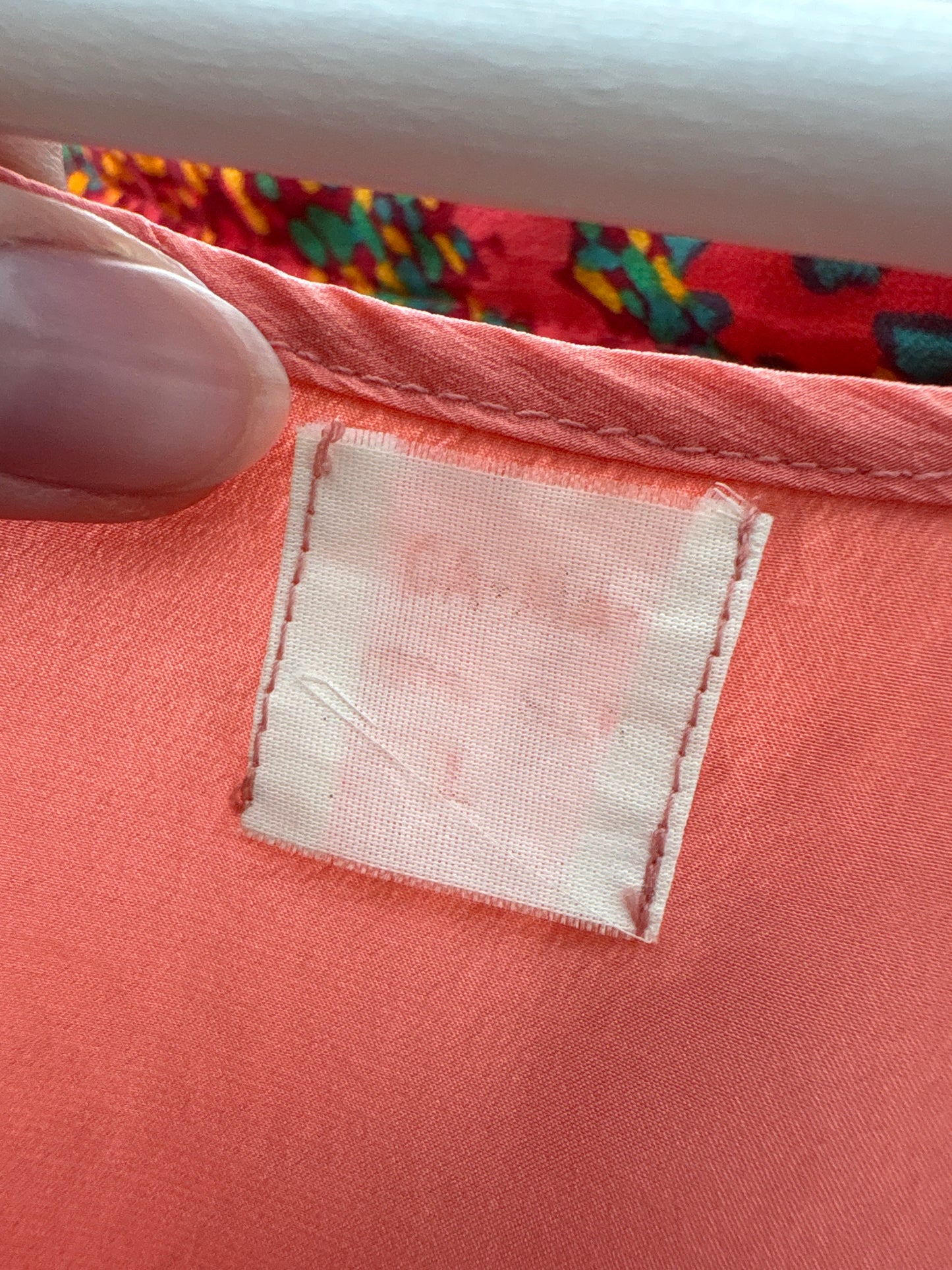 Top salmon pink din mătase naturală