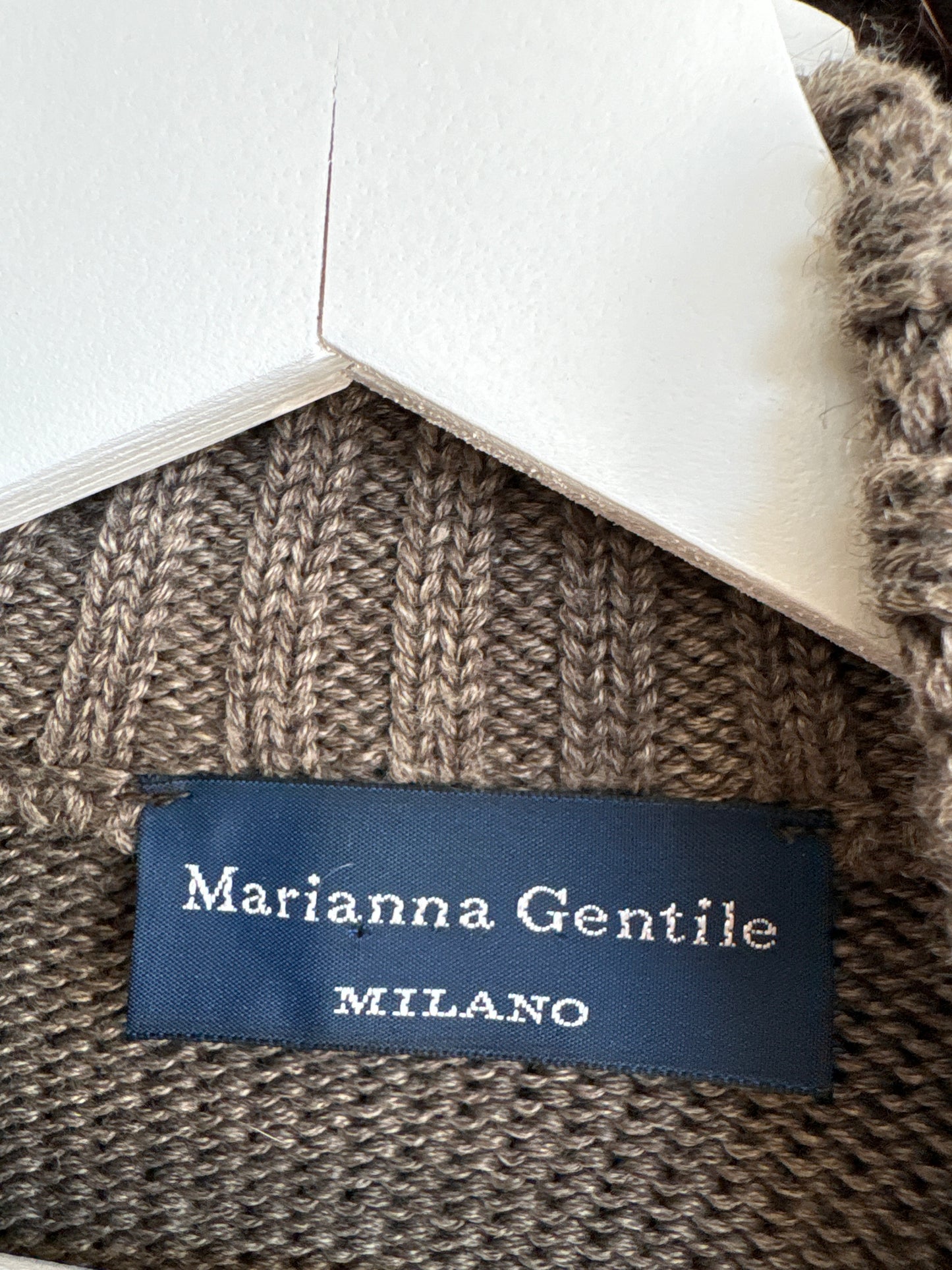 Maleta italiană super premium taupe groasă 80% lana de gramaj super mare