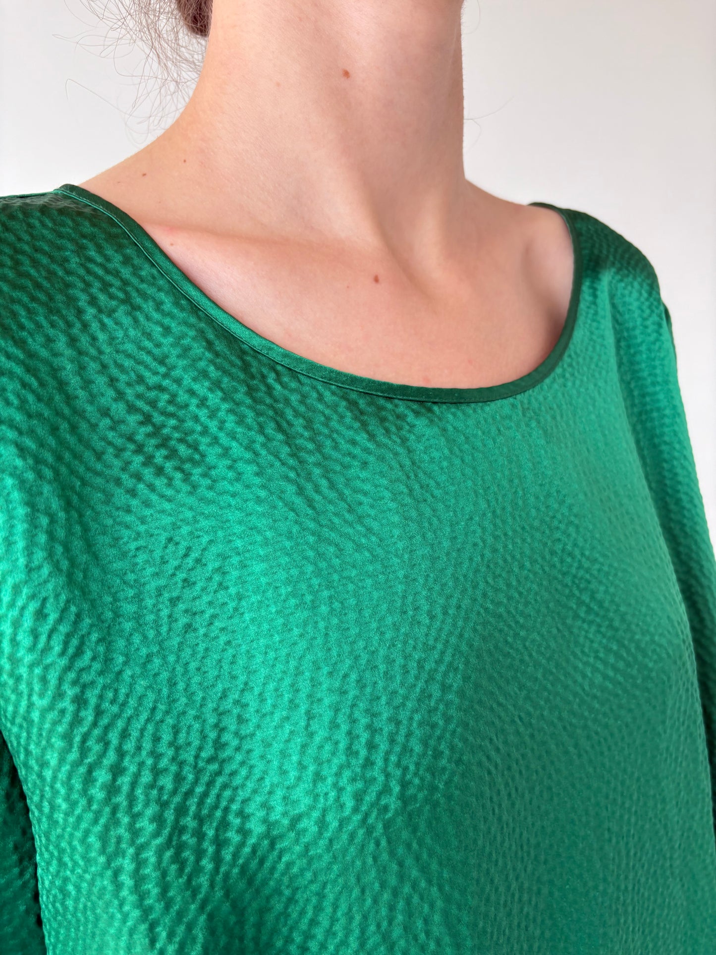 Top luxury Elegance din mătase naturală verde smarald