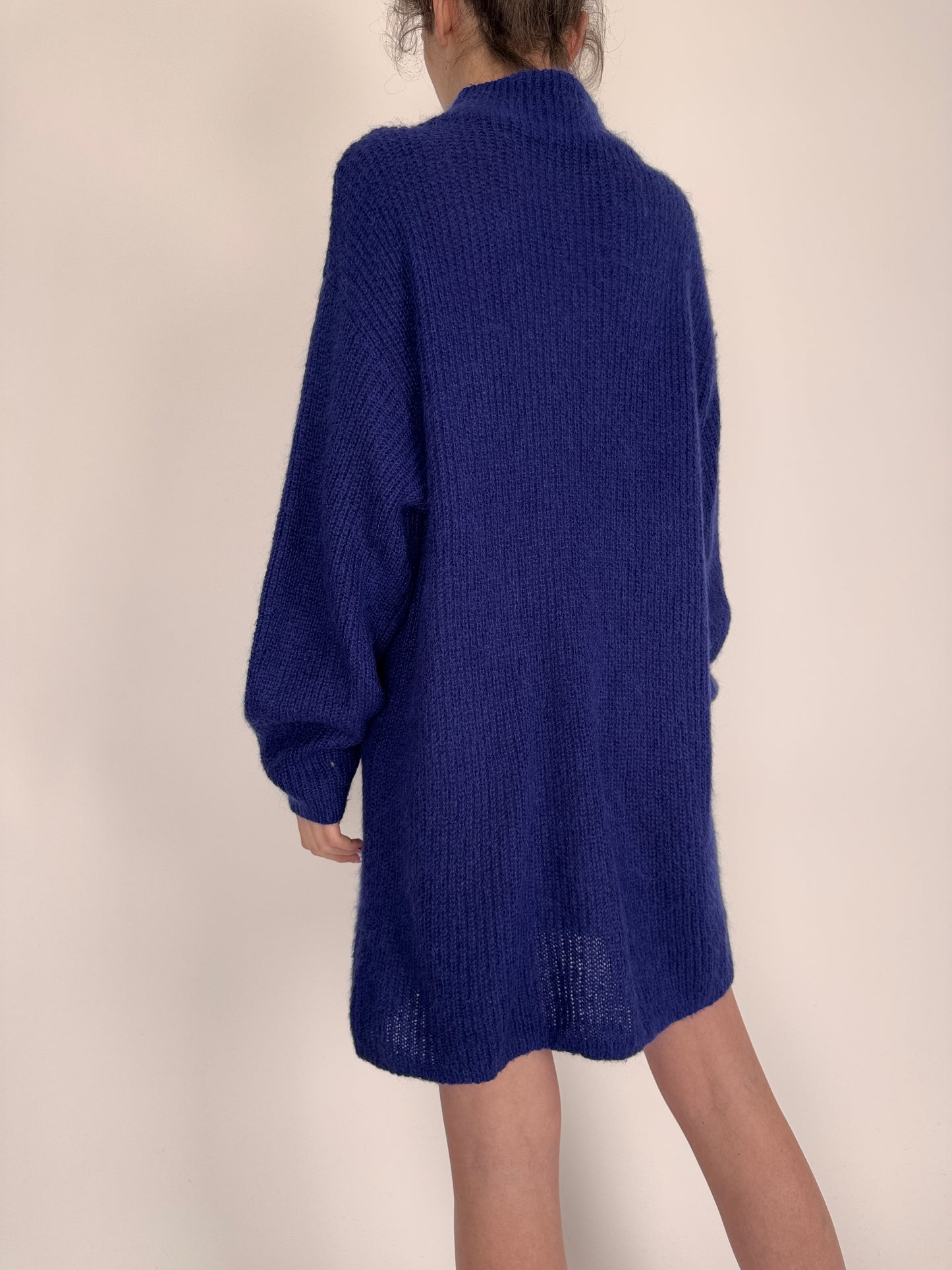 Rochie tip Maleta nashville blue din mix extrafin de lana și baby mohair