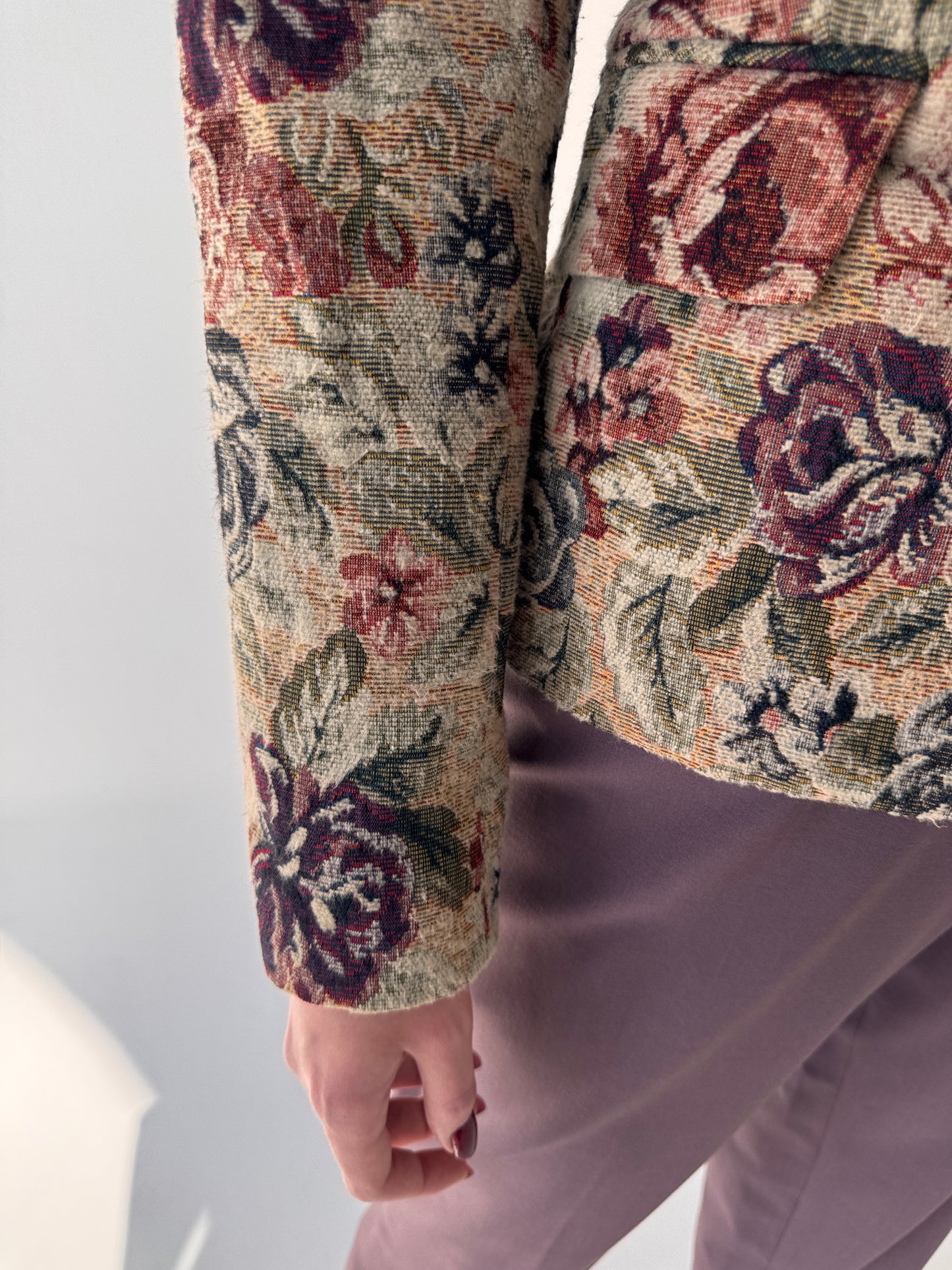 Sacou vintage de brand luxury Biba din brocart în culori superbe