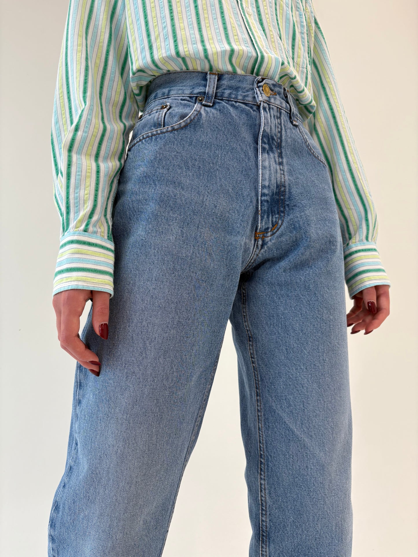 Jeans vintage classic wash and fit tall cu talie ultra înaltă