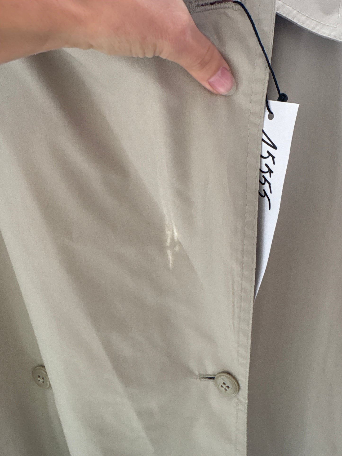 Trench vintage warm gray impermeabil cu talie marcată reglabilă