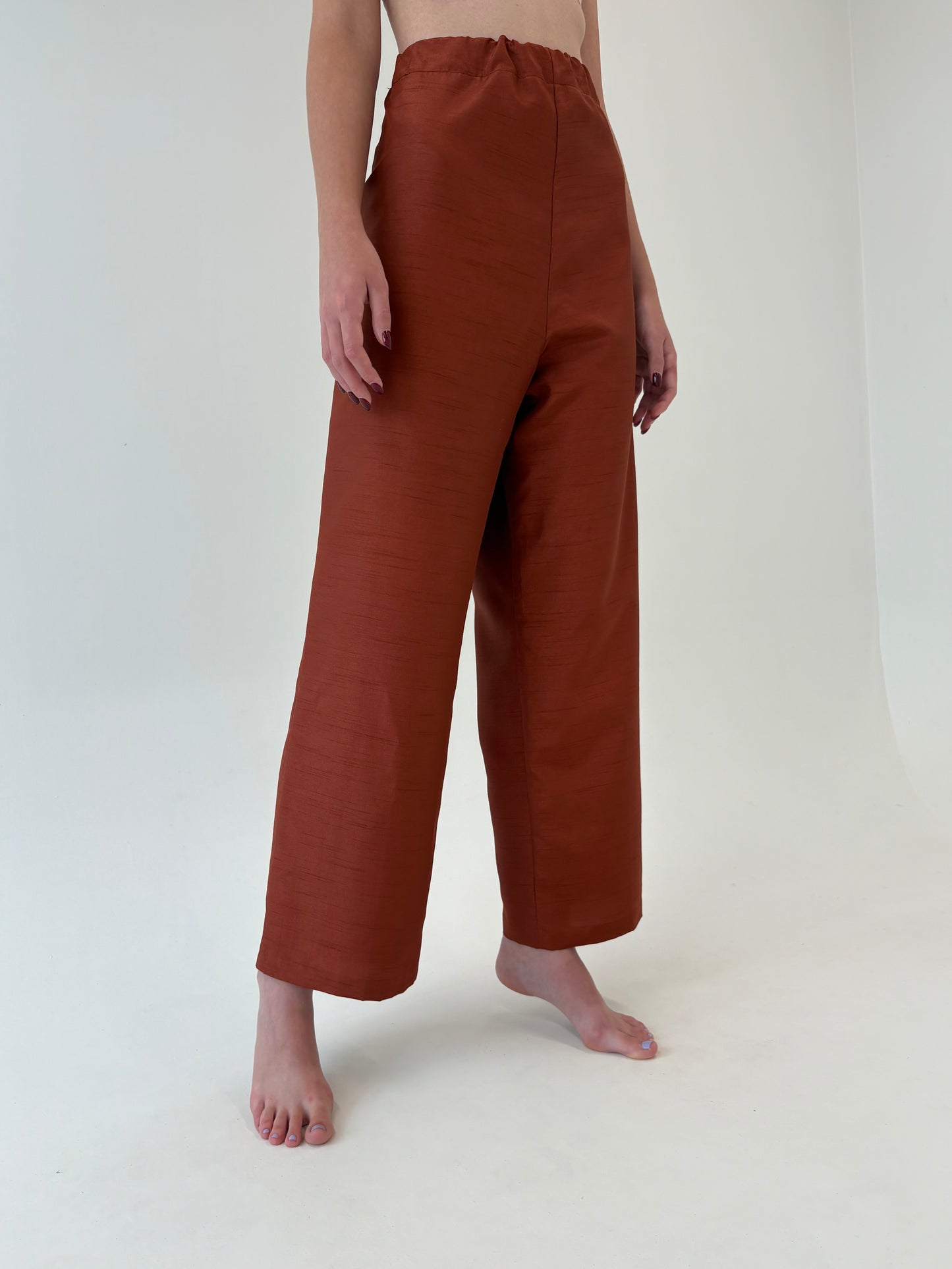 Set vintage rust orange din tafta groasă texturată