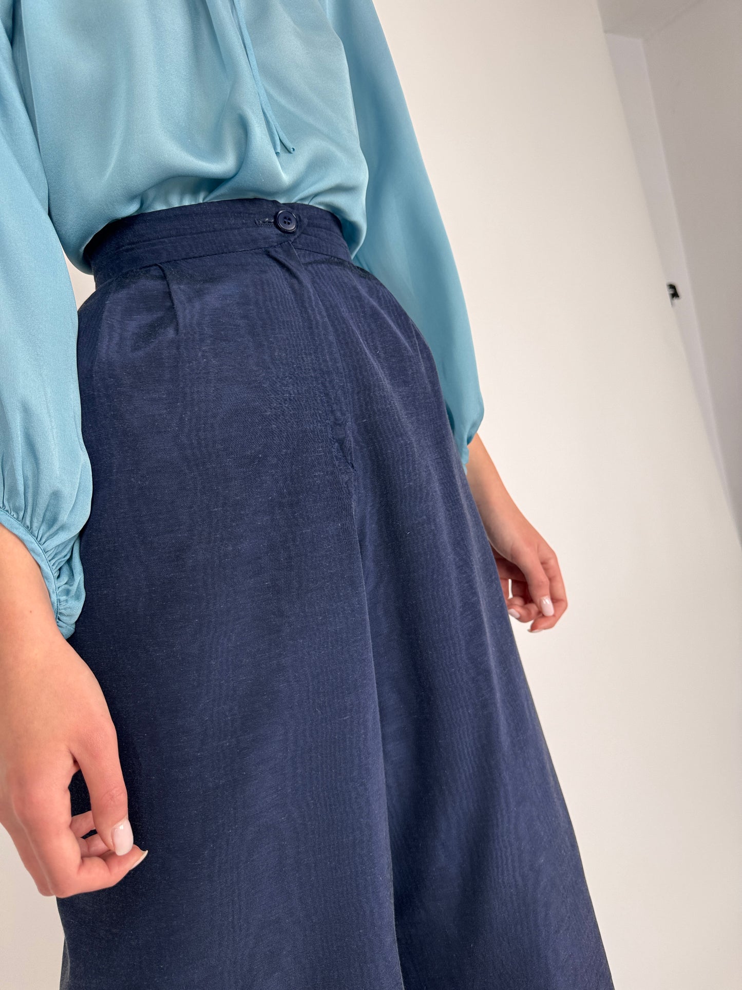 Culottes vintage cu talie ultra înaltă de la zi la seară
