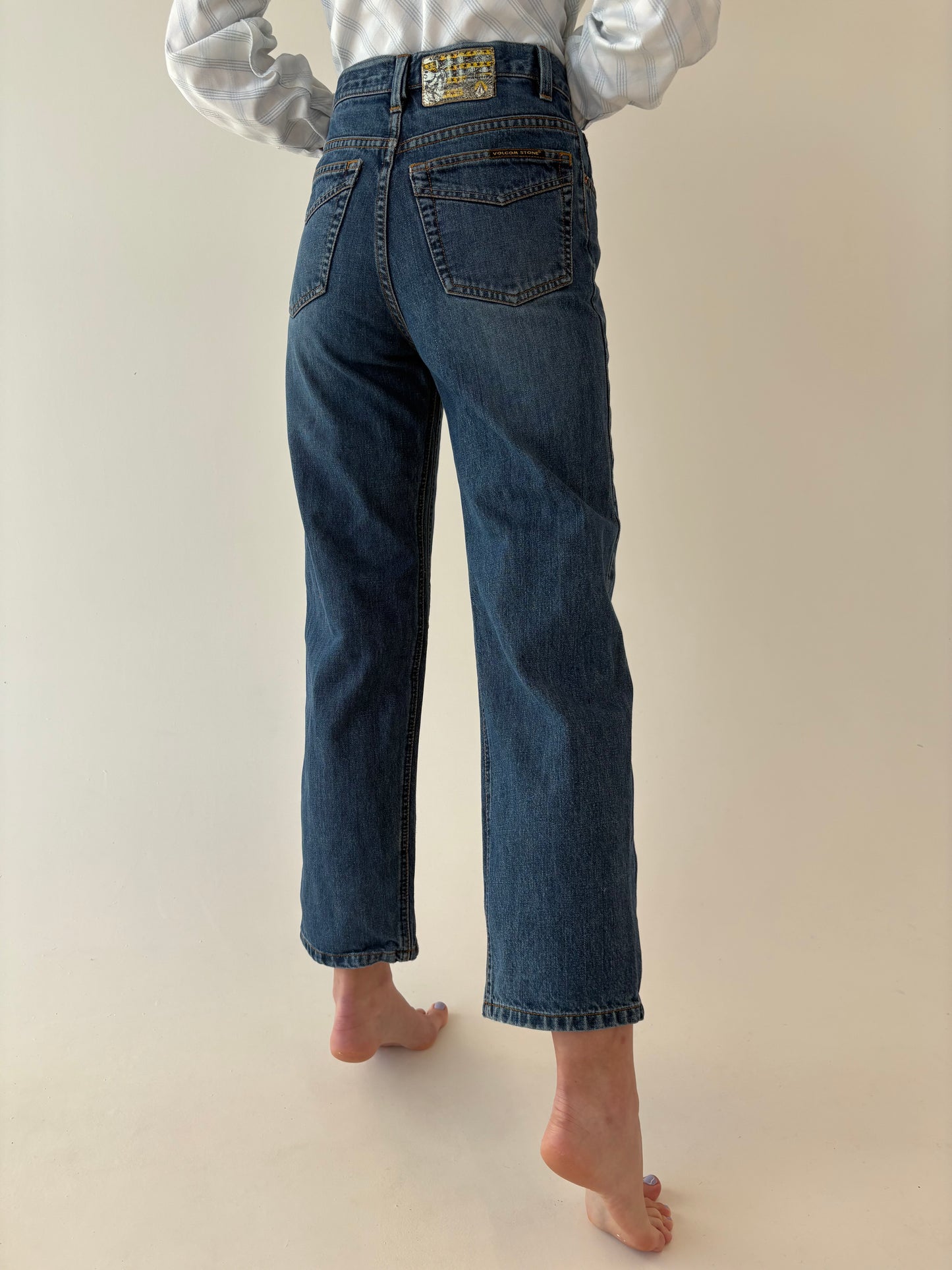 Jeans vintage premium tall classic wash cu talie ultra înaltă