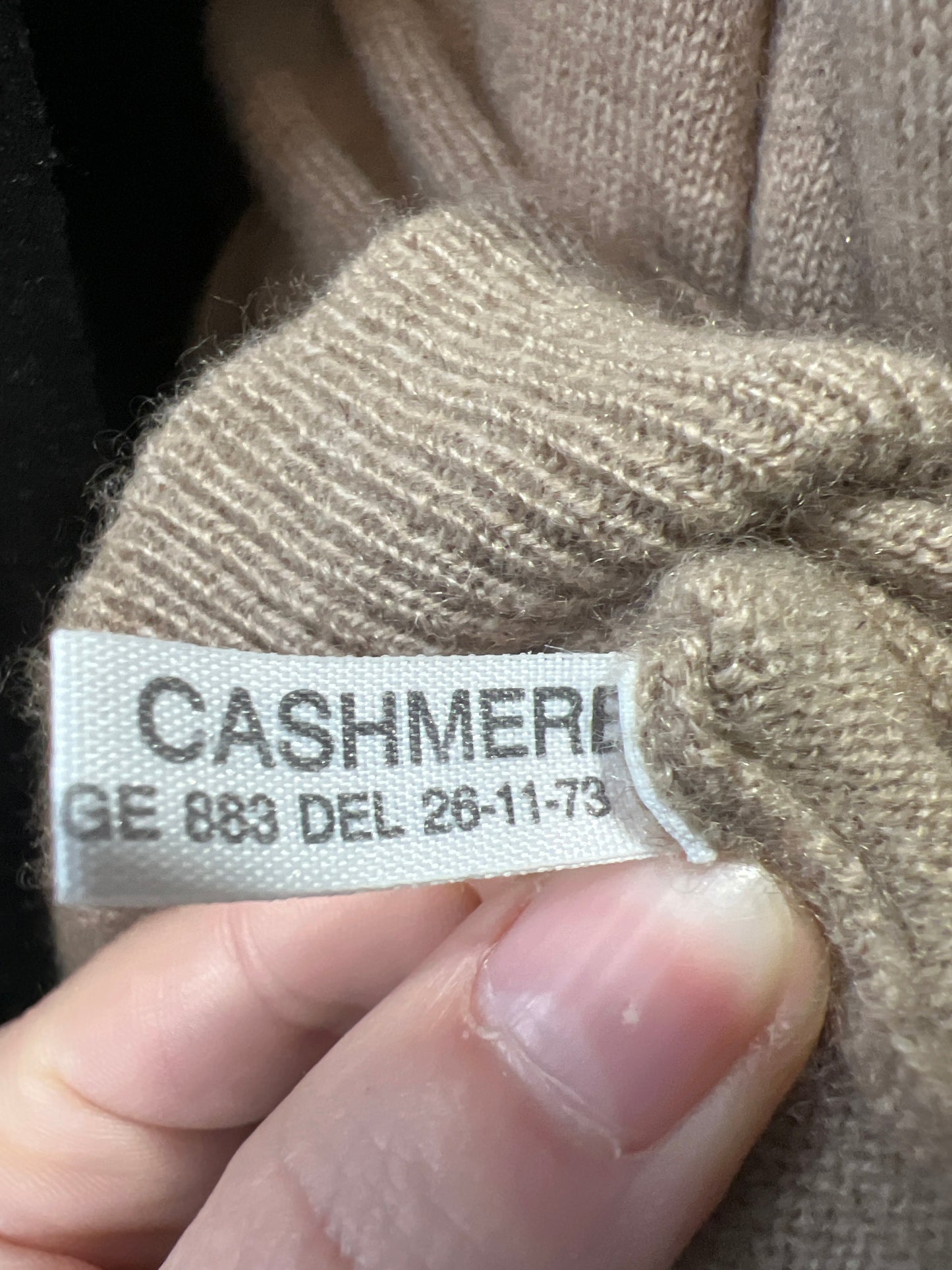 Pulover tall mocha nude din cașmir luxury multiply