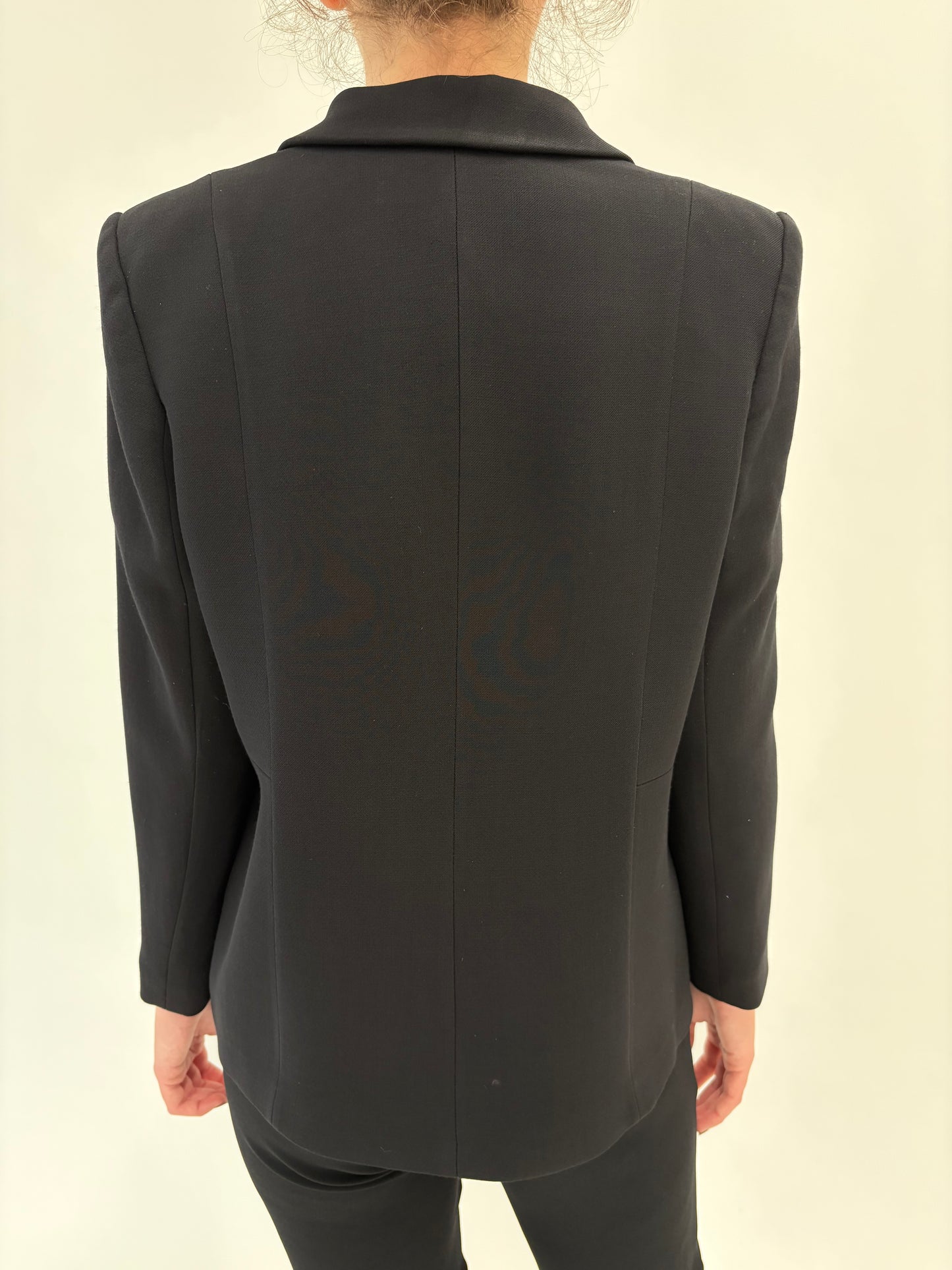 Sacou negru petite de brand luxury Marina Rinaldi din lana extafina de la zi la seară