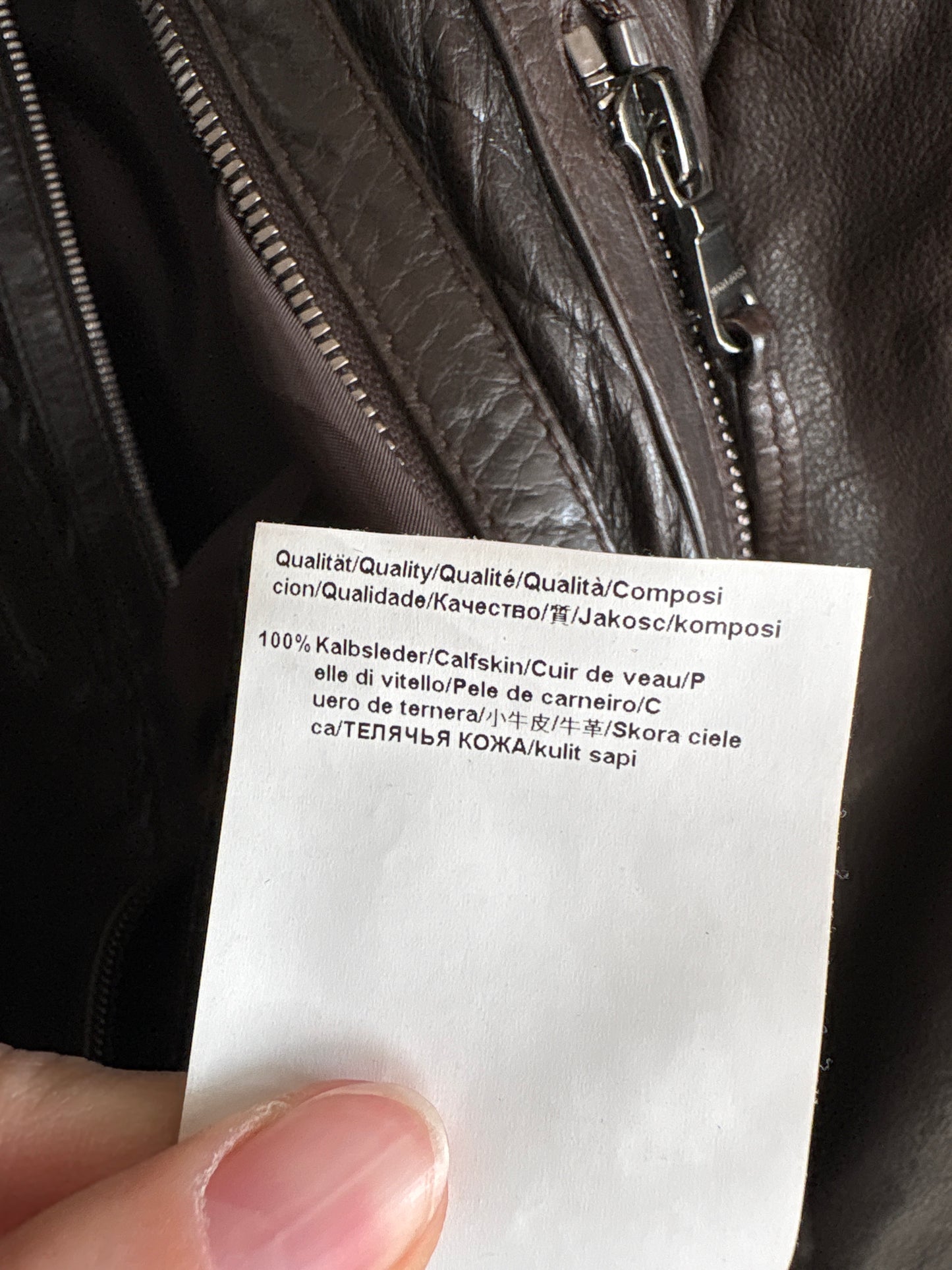 Geacă Hugo Boss în croi actual din piele naturală chocolate brown