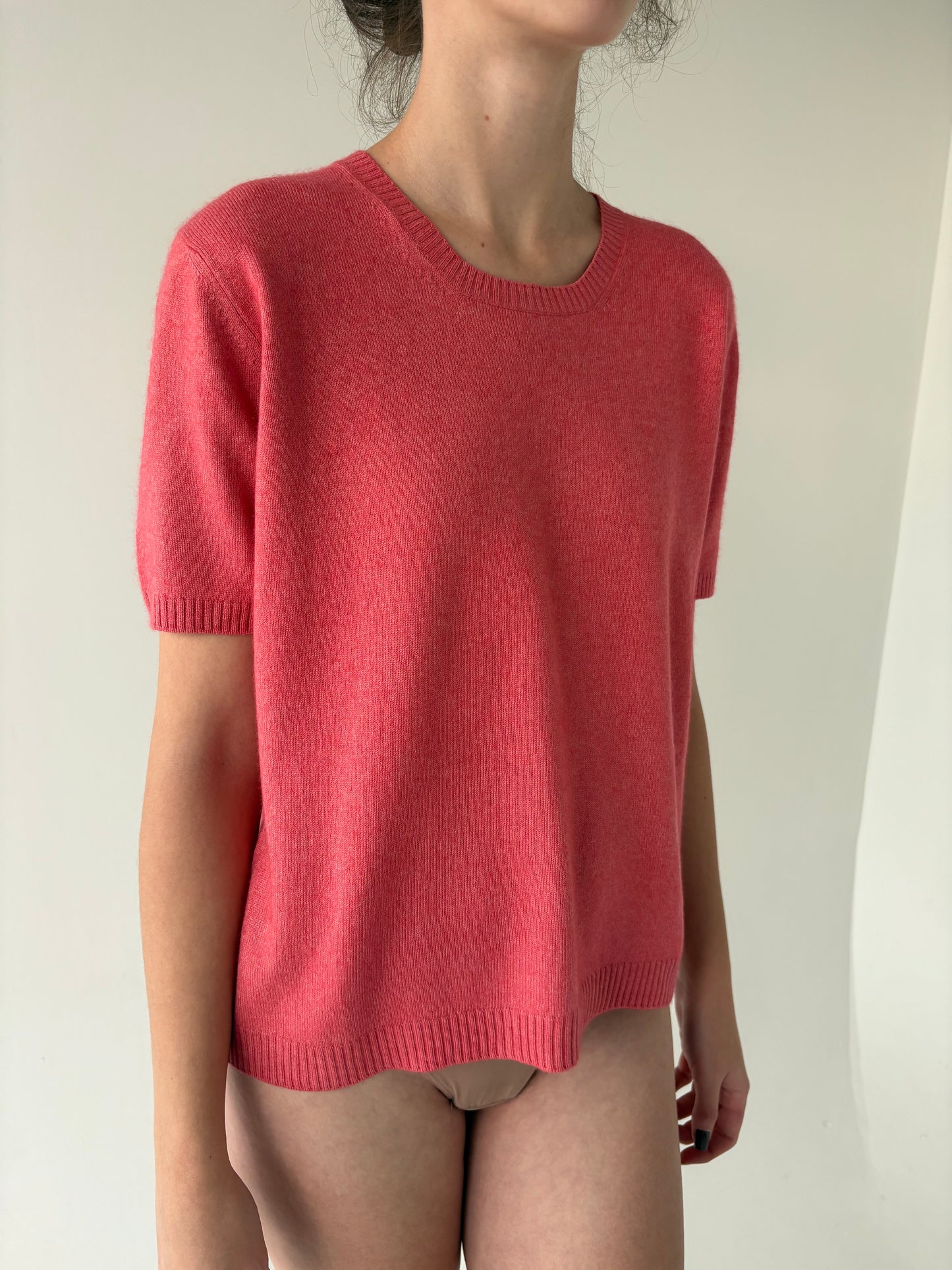 Top raspberry pink din cașmir și mătase naturală multiply