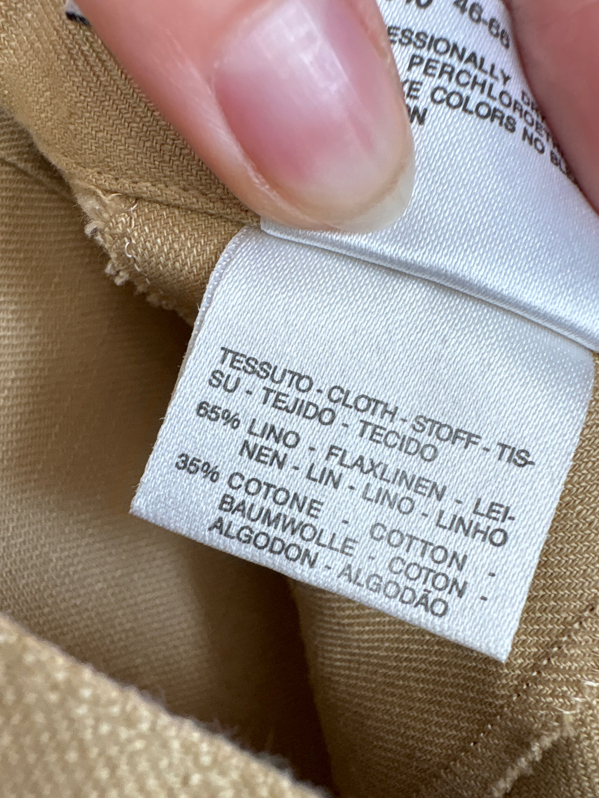 Pantaloni camel Marella by Max Mara din pânză de excepțională de in și bumbac