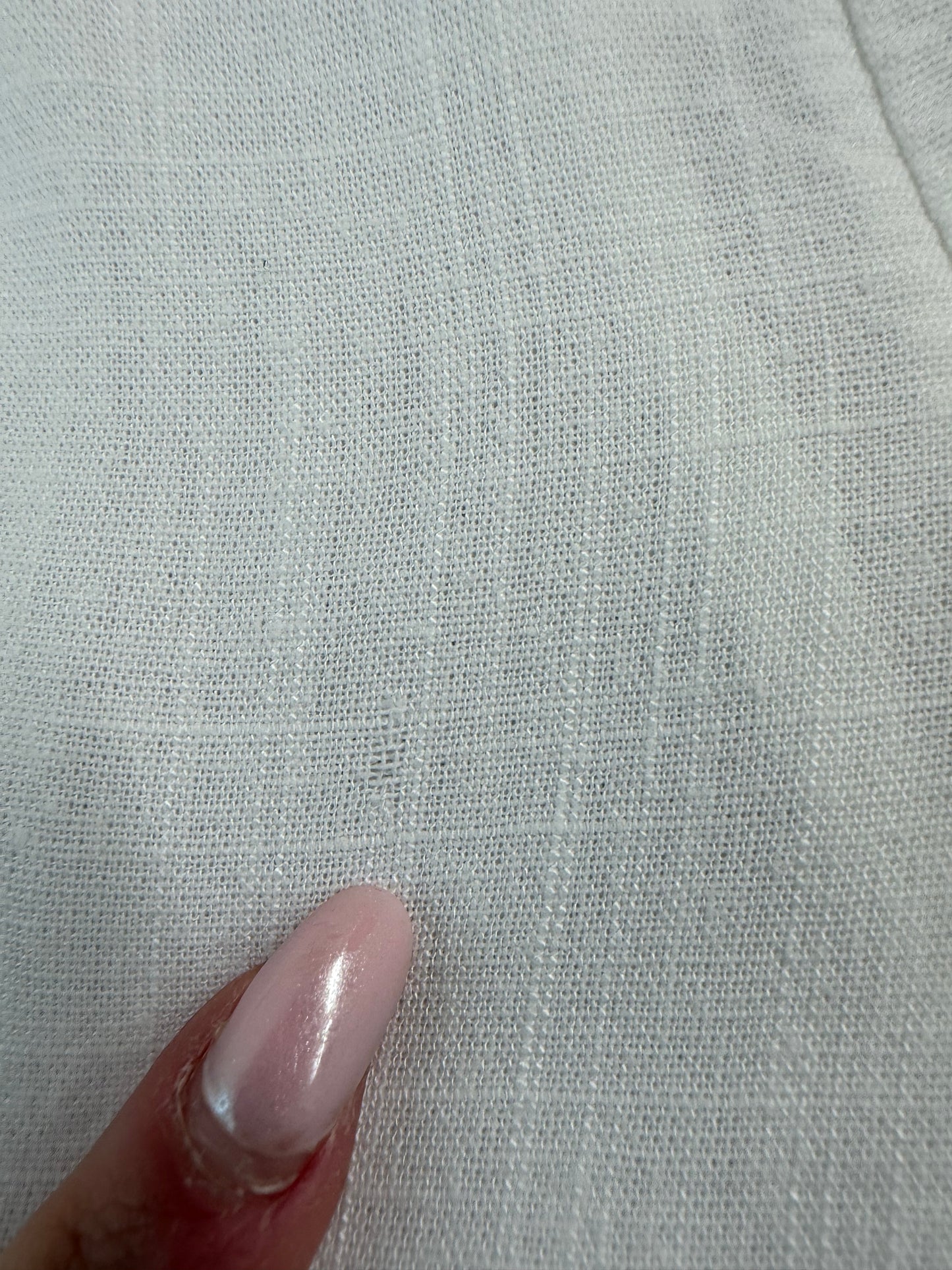 Pantaloni din in în croi clasic și talie elastică