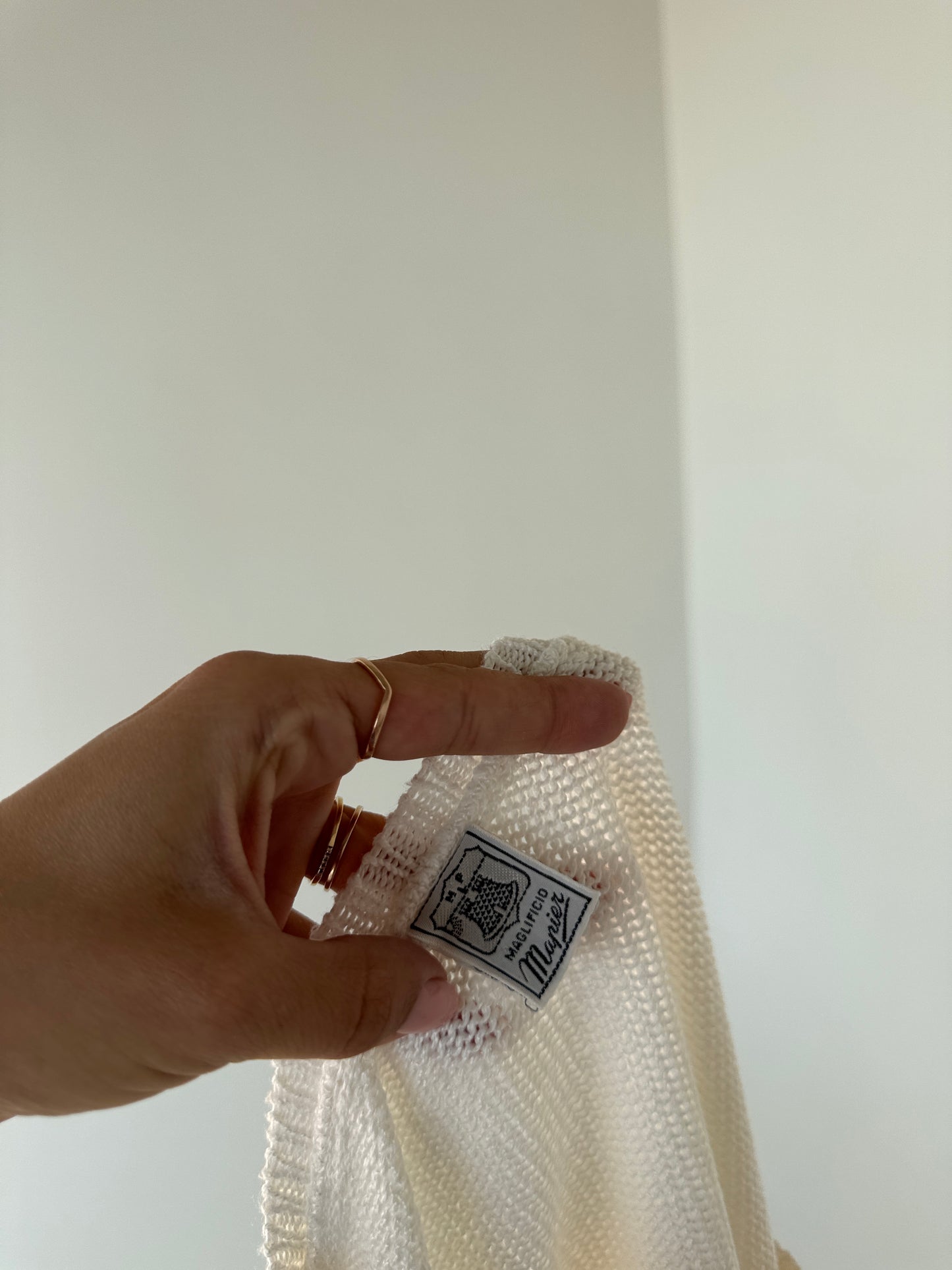 Bluză vintage dantelată italiana din jerse excepțional de bumbac multiply