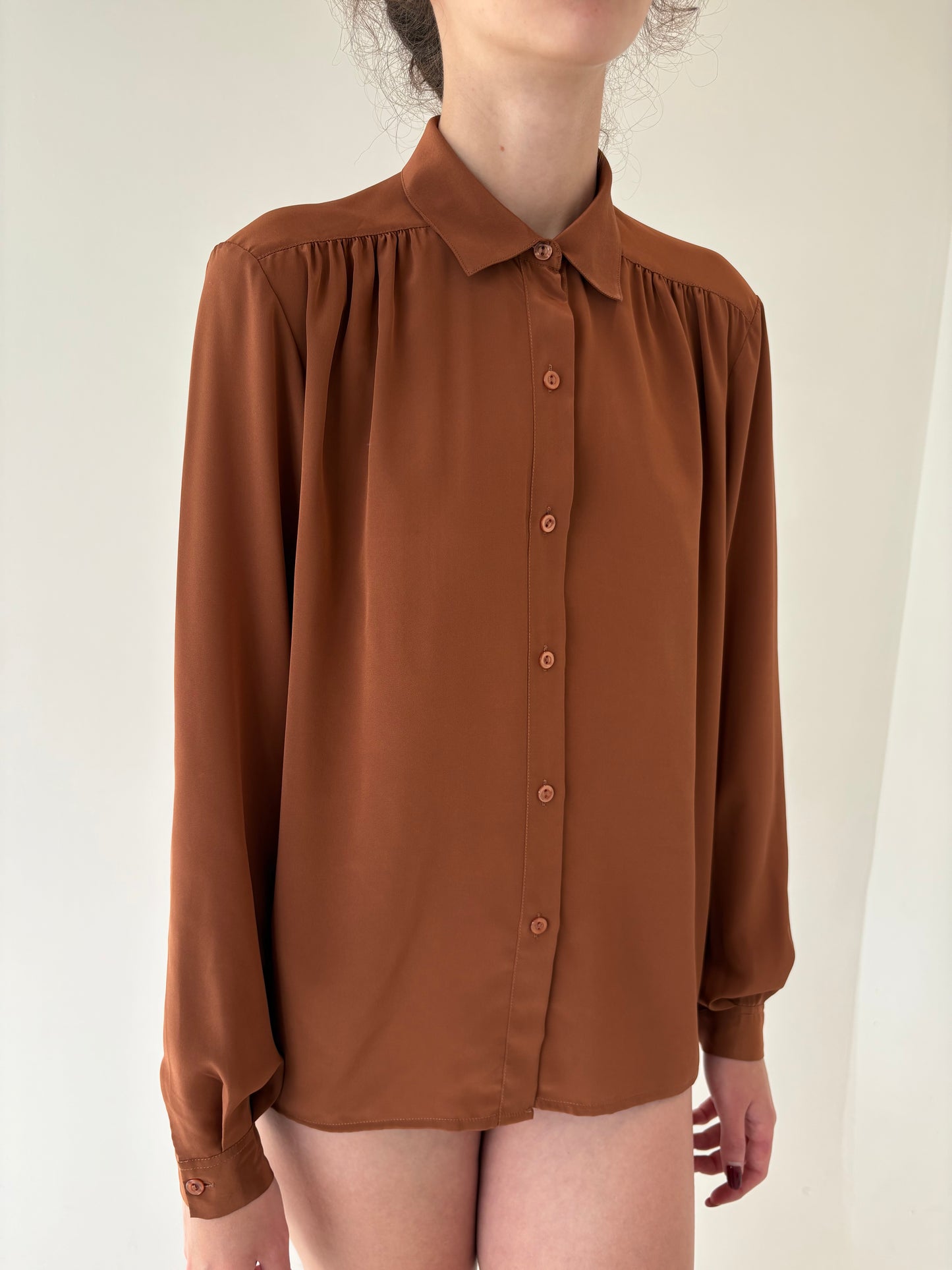 Cămașa vintage caramel Swiss made
