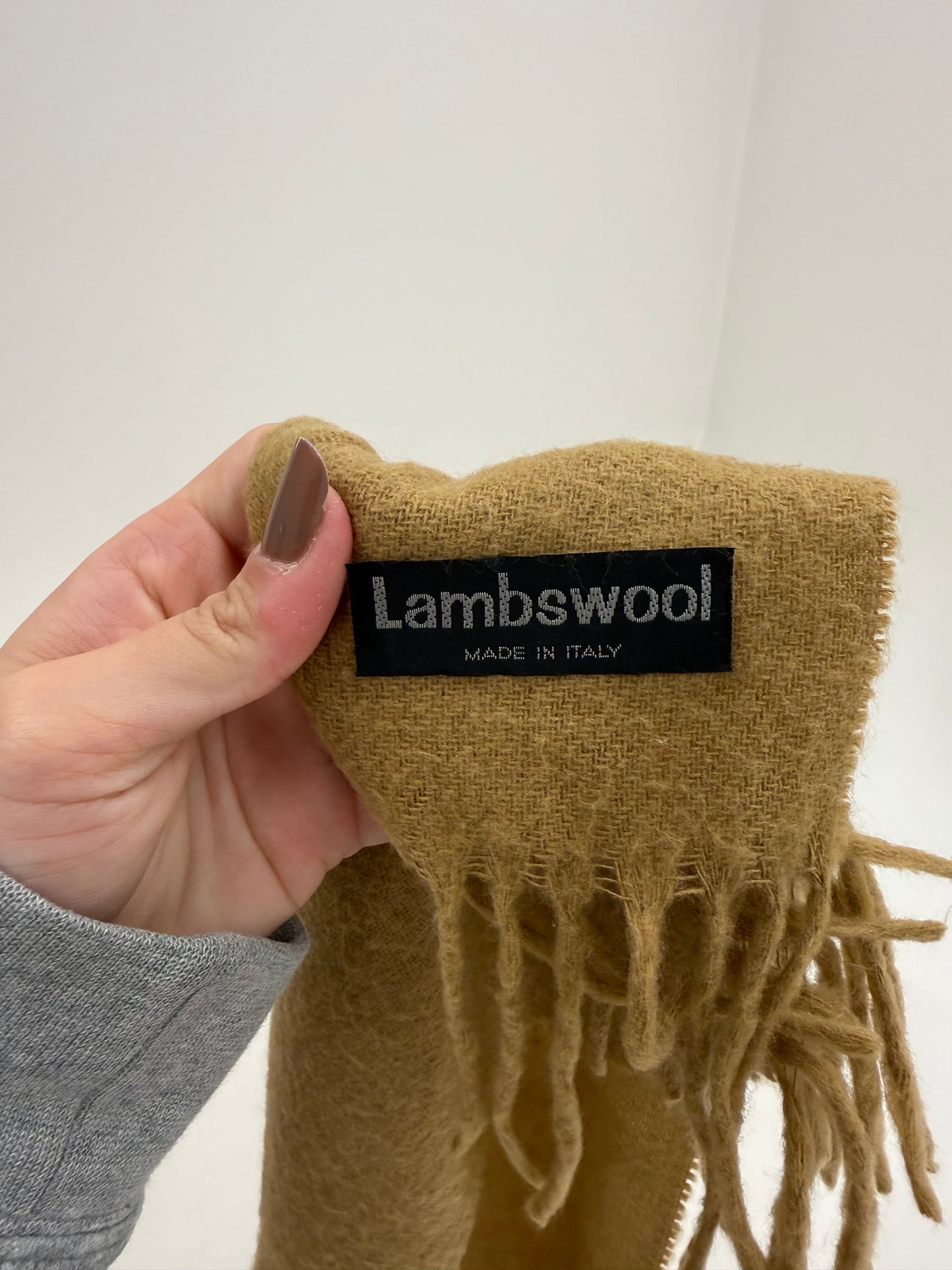 Fular mustard green din lana extafina groasă