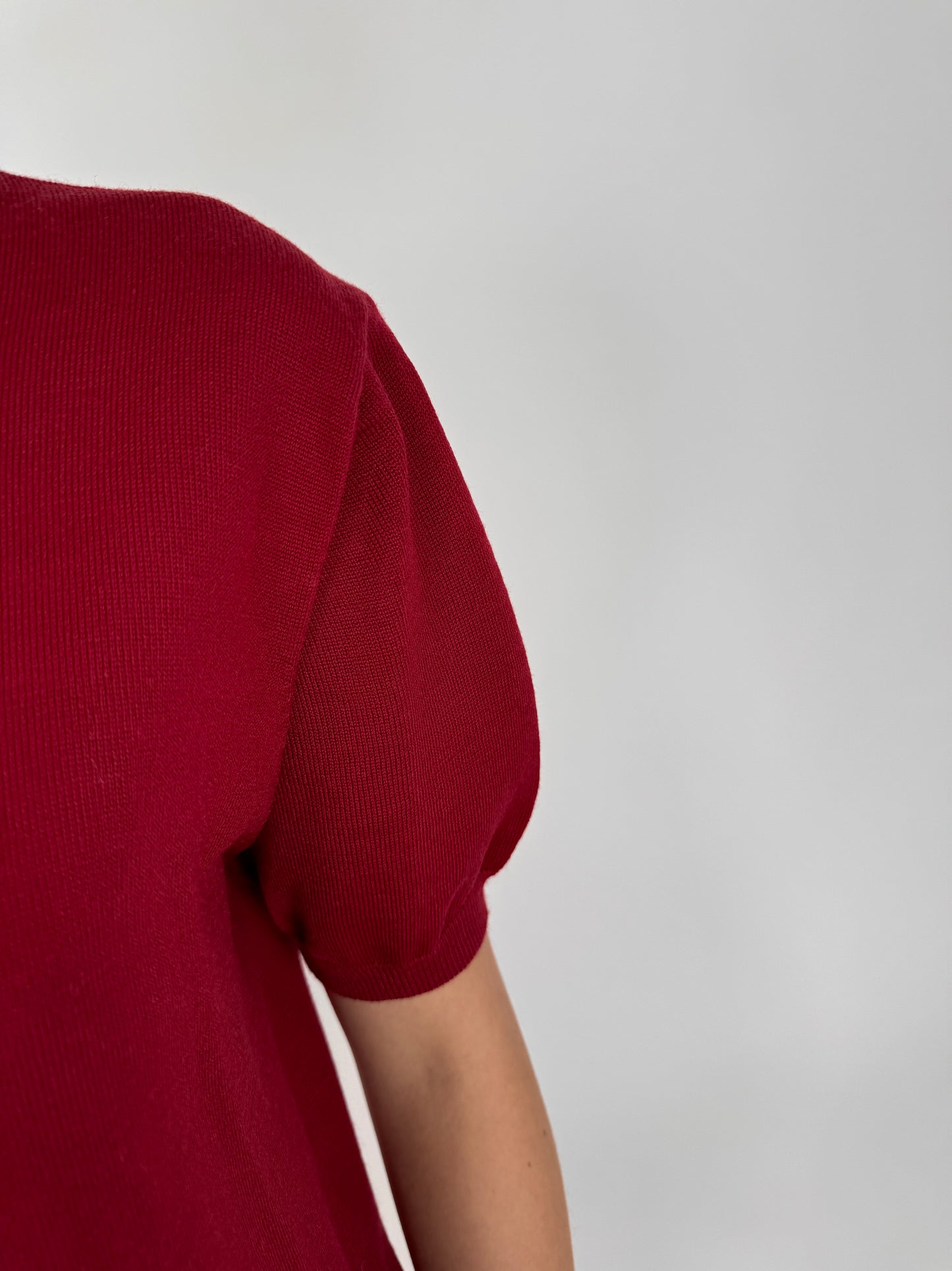 Top maroon red din lana extrafina