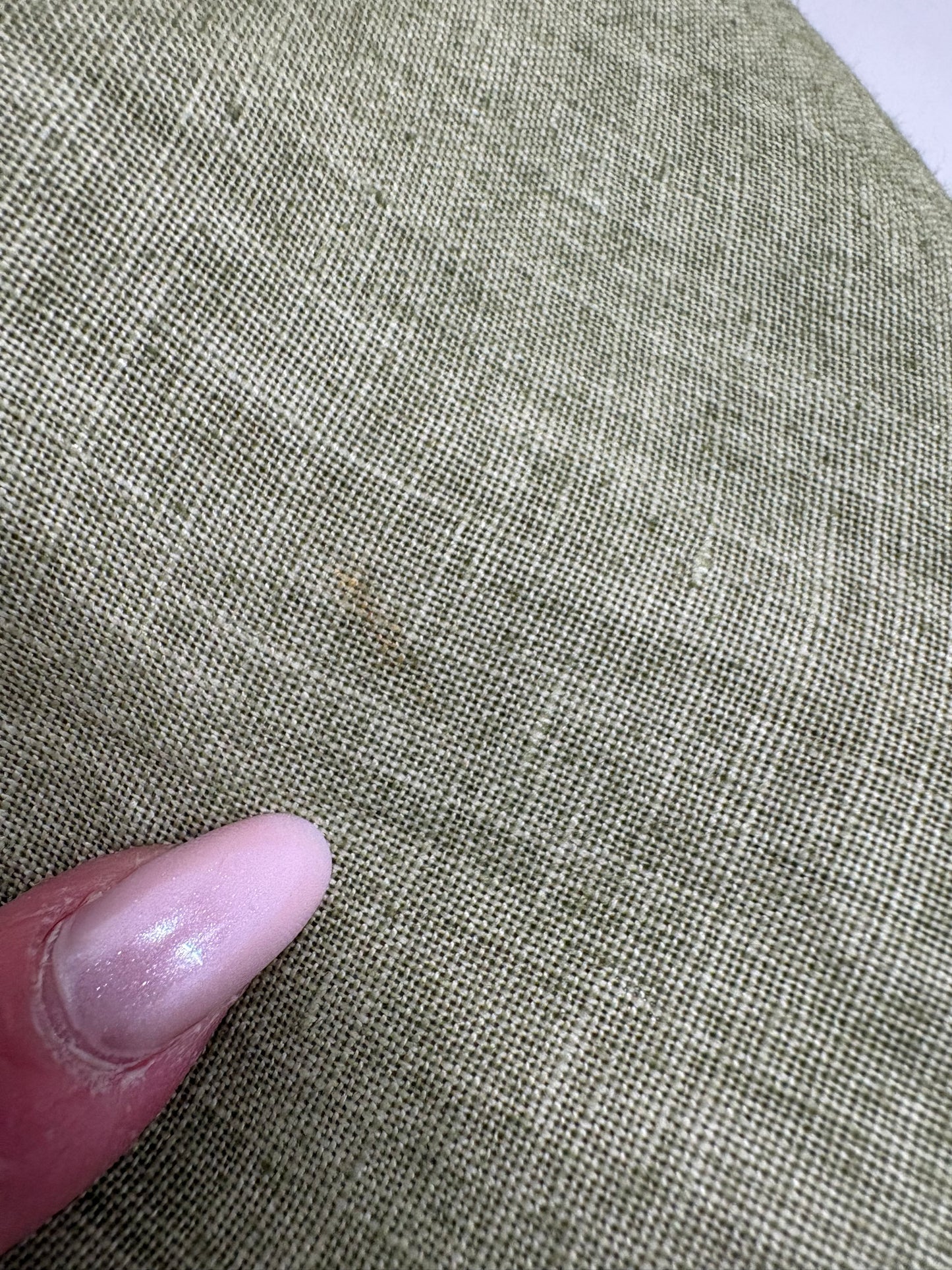 Pantaloni olive green din in în croi spre palazzo petite