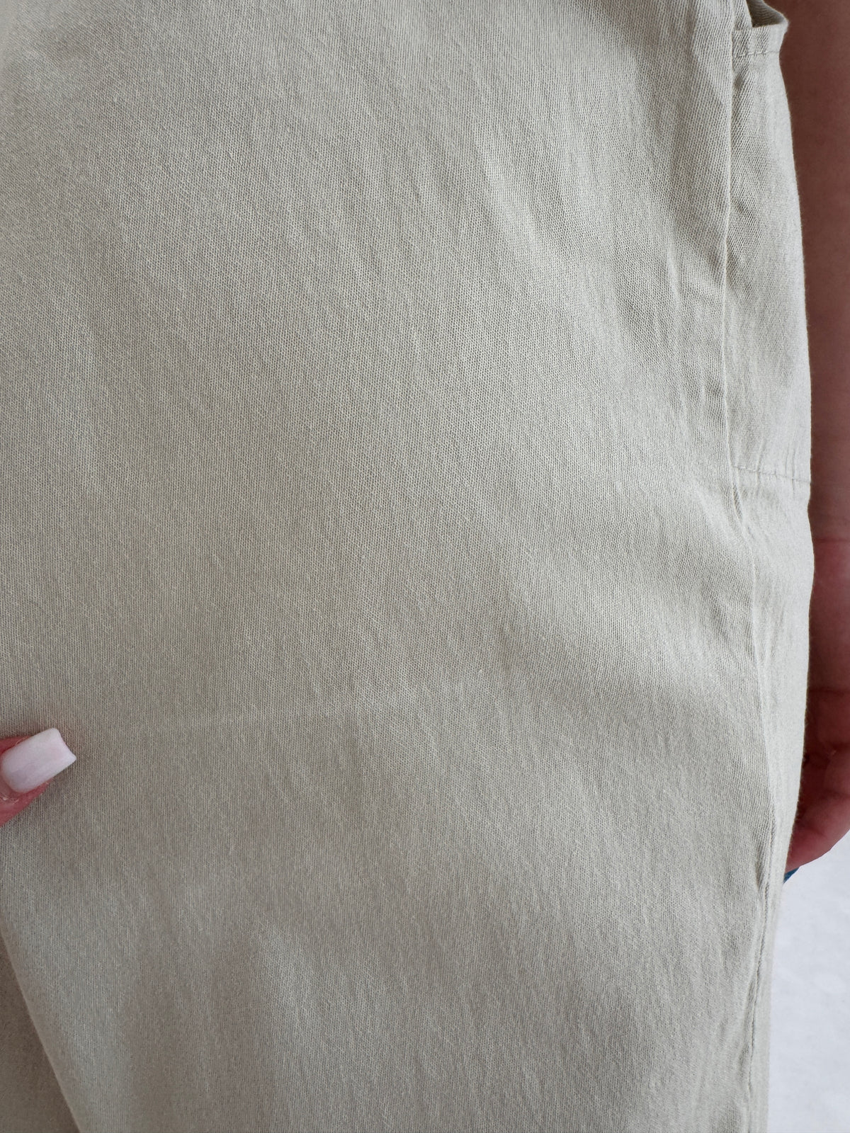 Pantaloni camel ultra confort din pânzăoale de bumbac cu talie ultra înaltă