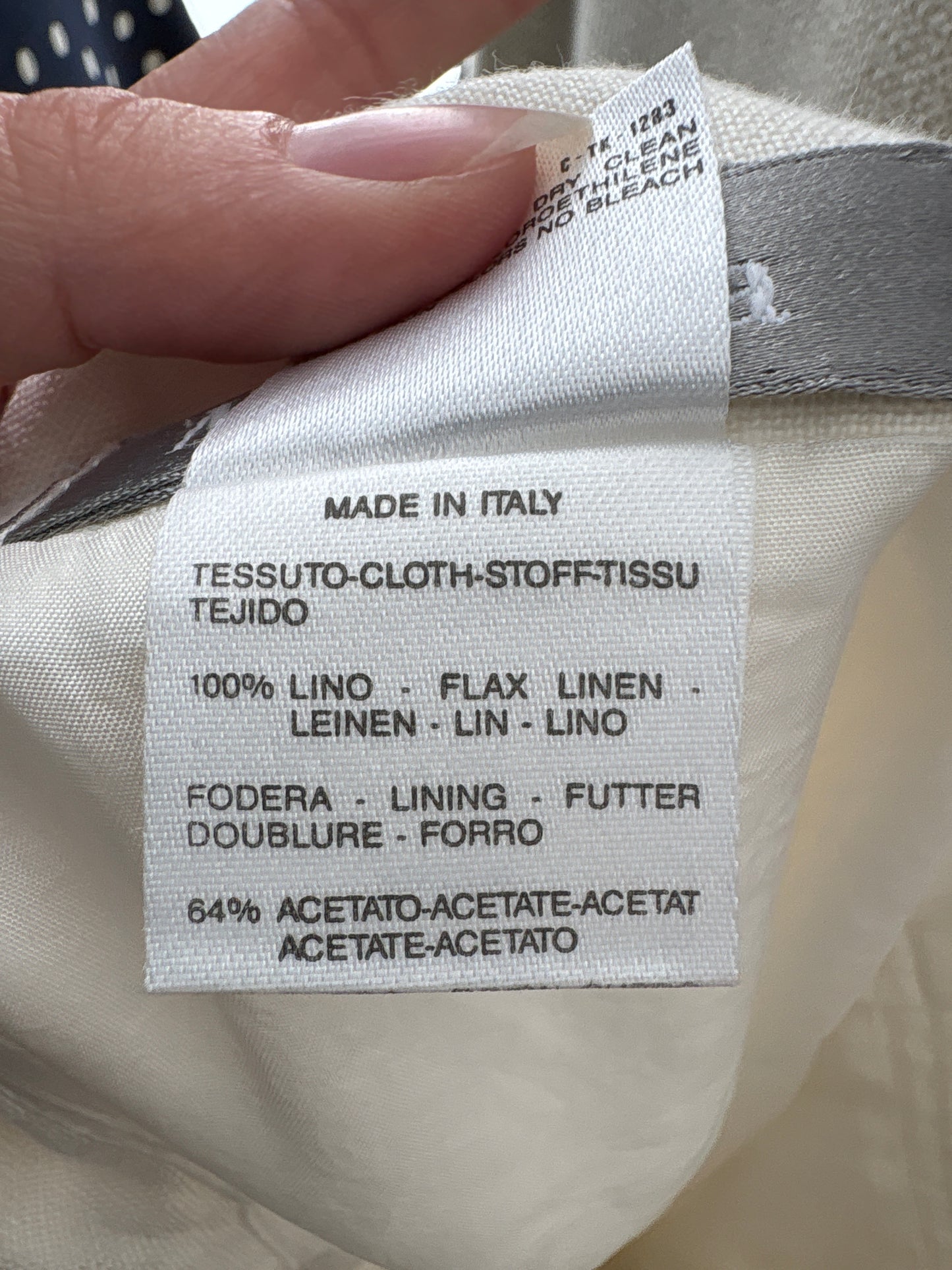 Fustă creion Max Mara din in cu talie ultra înaltă butter white