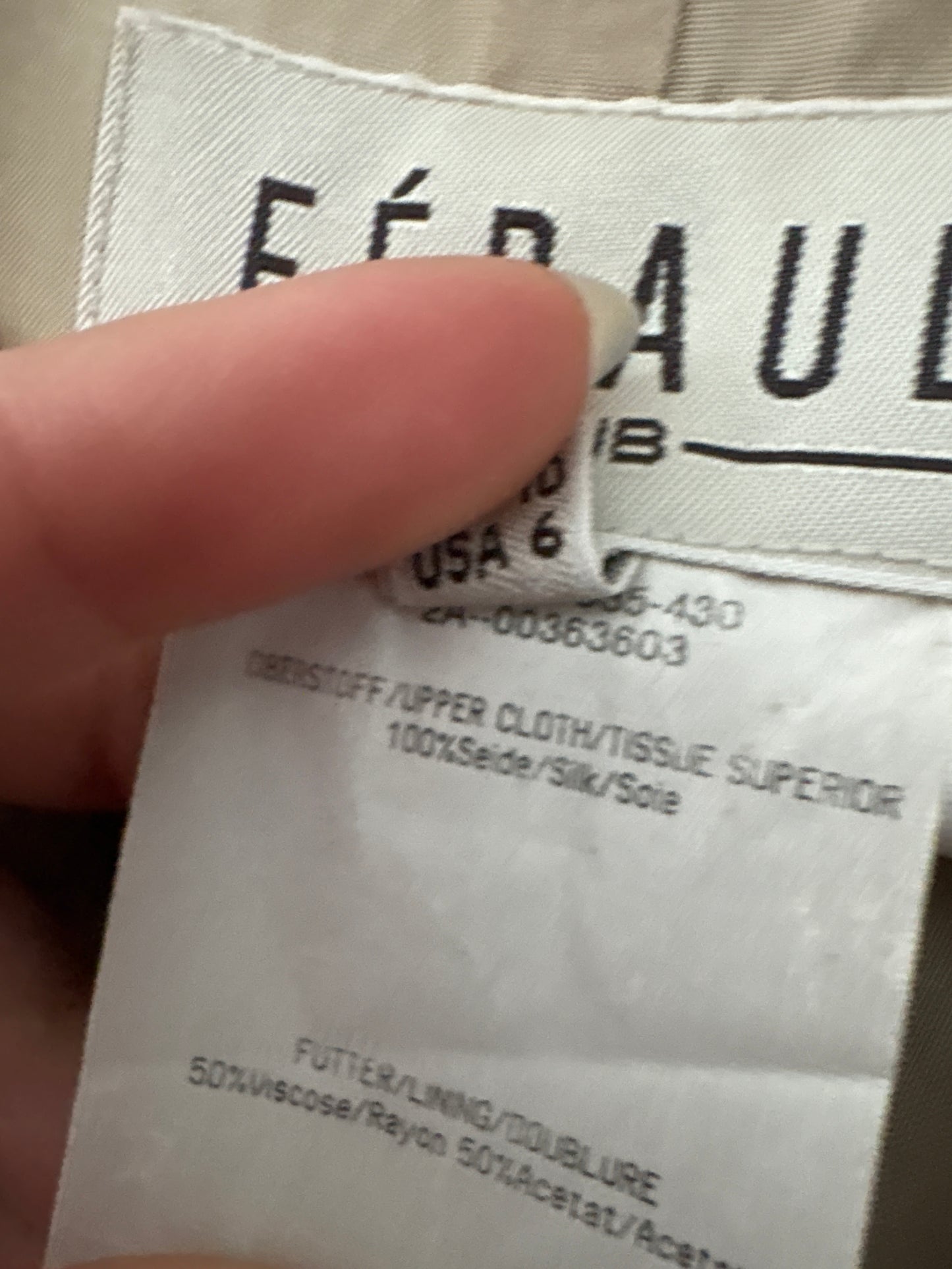 Sacou de brand luxury vintage Feraud din 100% țesătură de mătase naturală