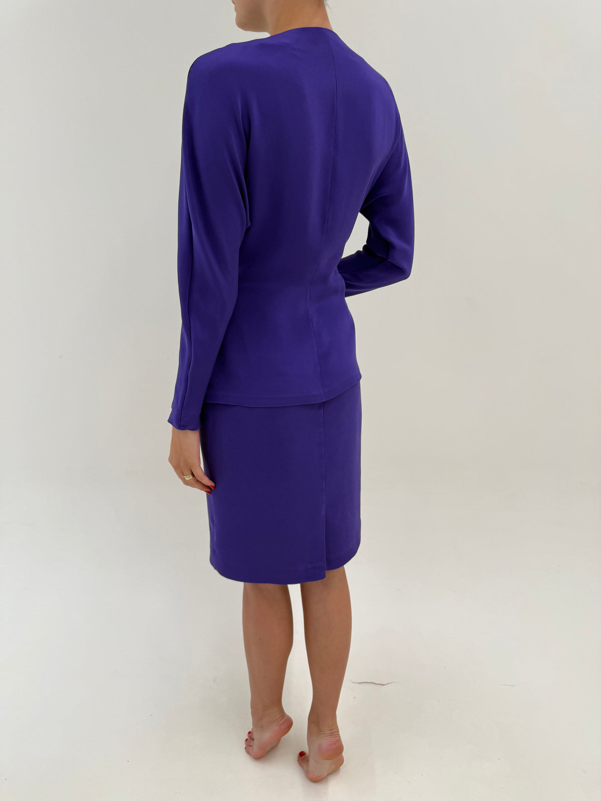 Rochie Max Mara din mătase naturală de la business la cocktail electric purple