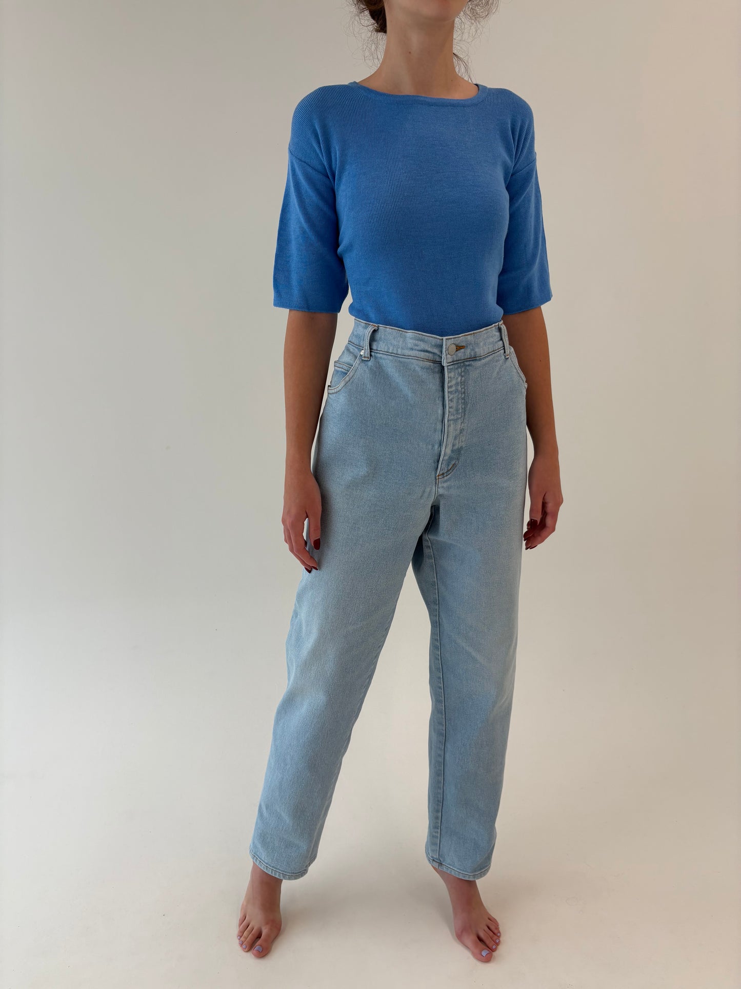 Jeans vintage premium ultra modelatori tall cu talie înaltă