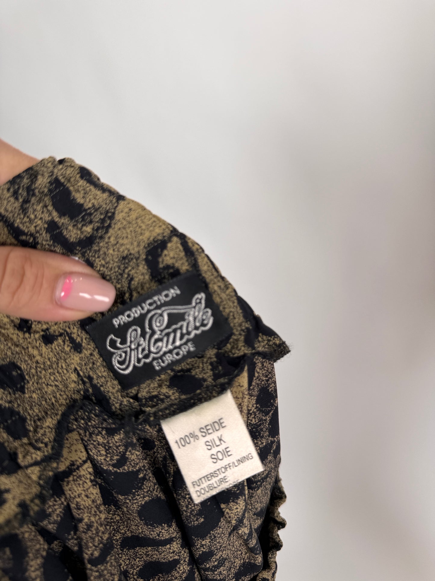 Fustă super amplă din mătase naturală cu talie ultra înaltă elastică