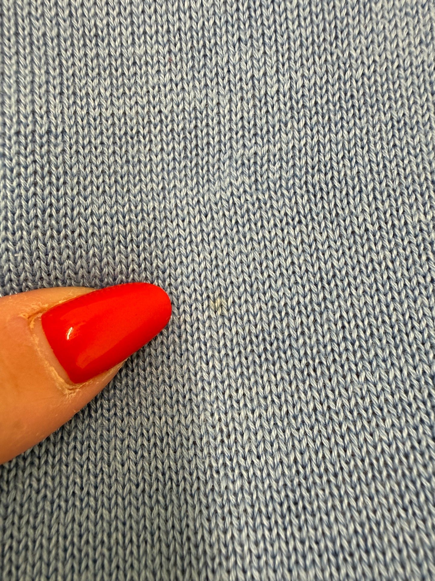 Cardigan albastru ciel vintage din bumbac premium cu manșete îngustate
